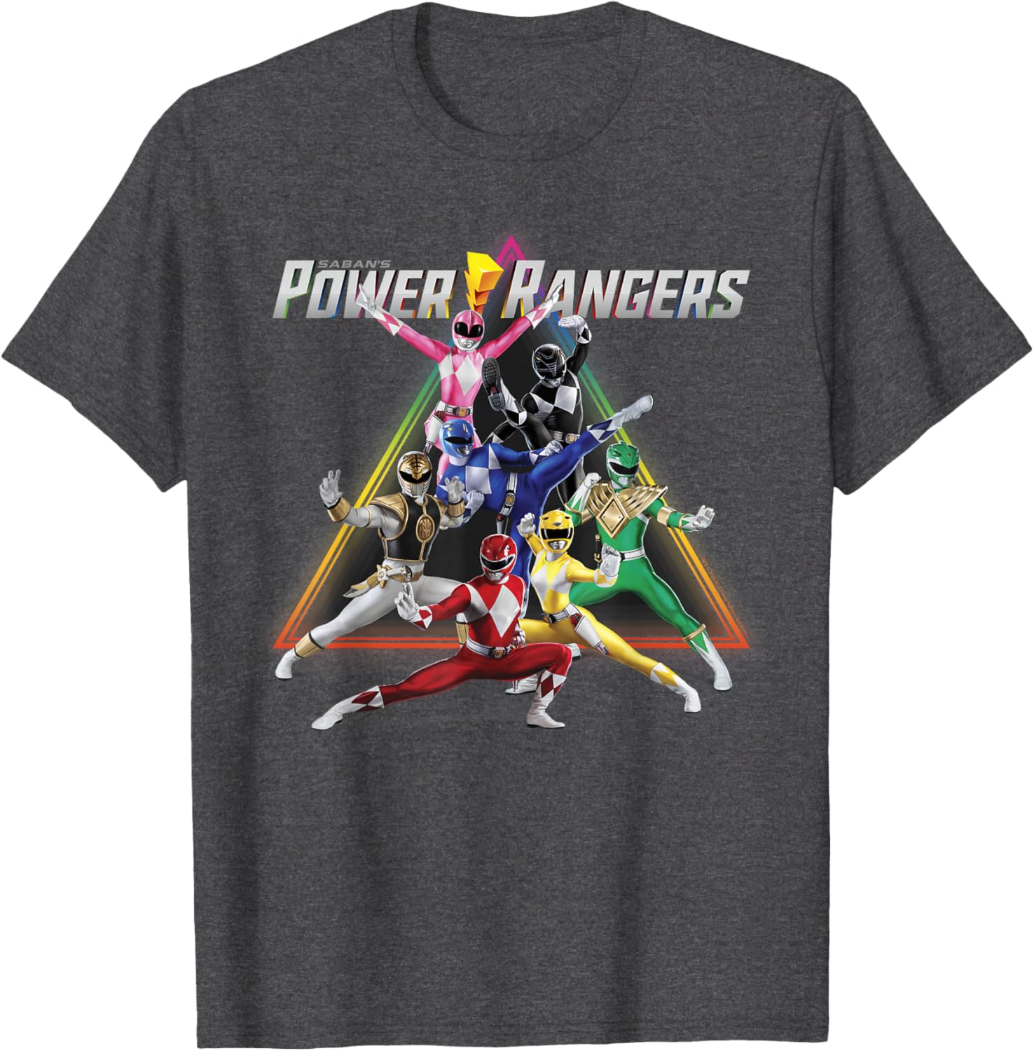 Power Rangers Rainbow Pyramid Retro T-Shirt for Fans and Collectors - 15