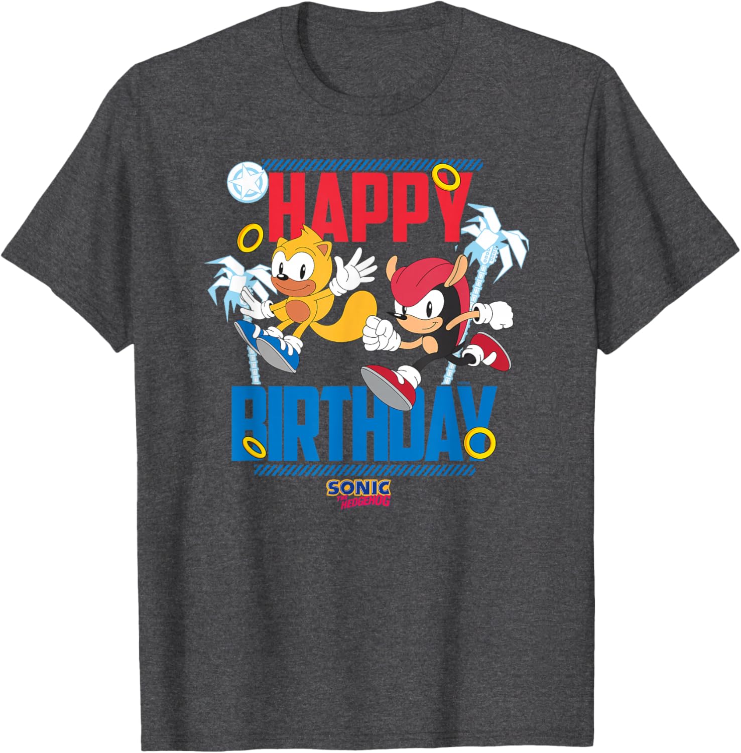 Sonic The Hedgehog Birthday Big Poster T-Shirt with Mighty and Ray Design - 2
