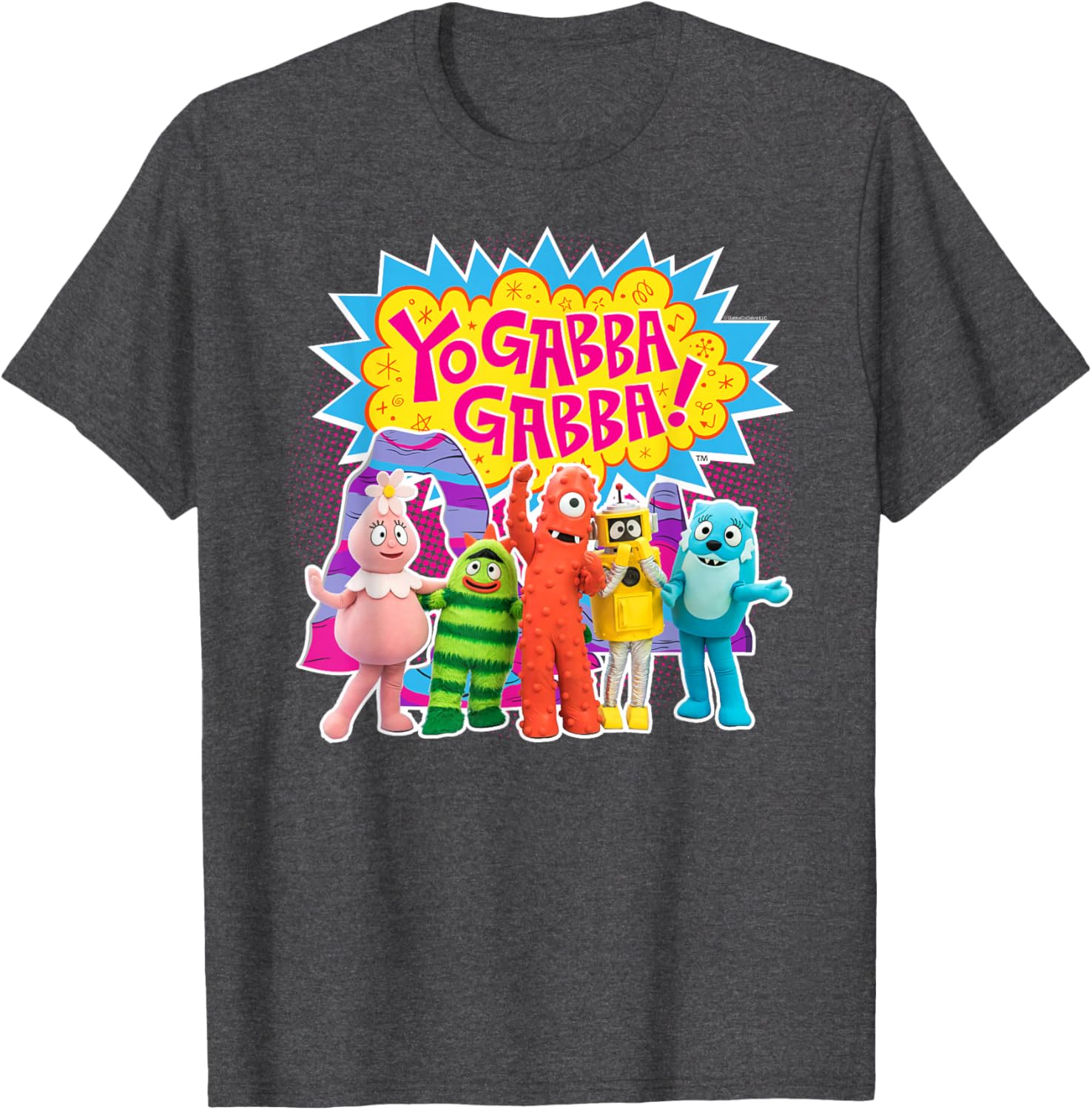 Yo Gabba Gabba Colorful Character Cutouts T-Shirt for Kids and Fans - 2