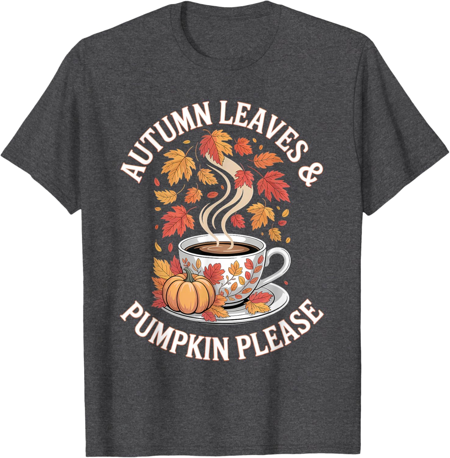 Thanksgiving Autumn Leaves and Pumpkin Please T-Shirt for Festive Style - 4