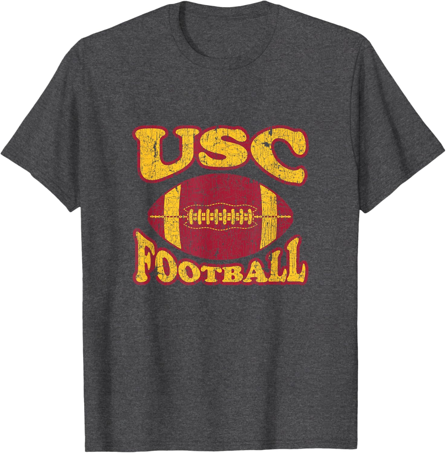 USC Trojans Distressed Retro Style Football T-Shirt for Fans - 19