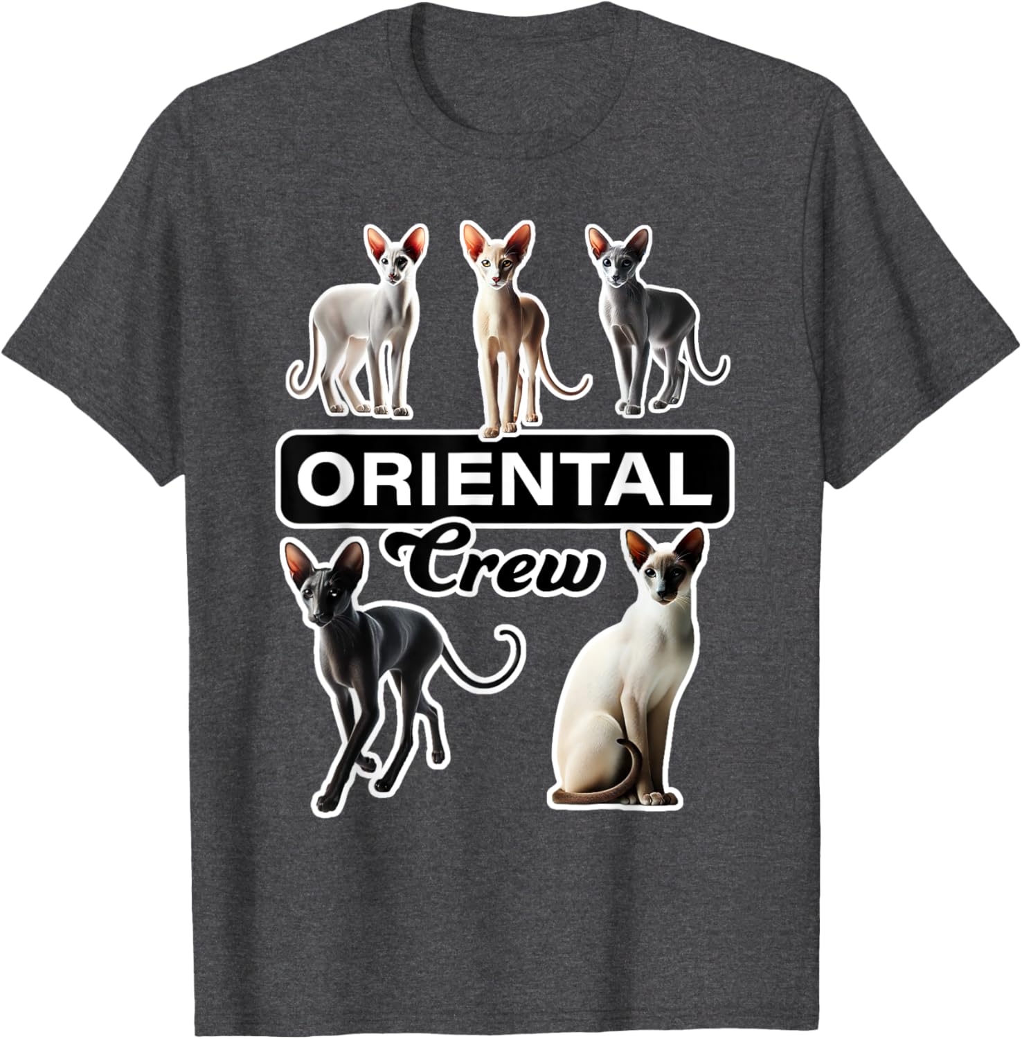 Oriental Cat Crew T-Shirt for Cat Lovers - Stylish and Comfortable Wear - 7
