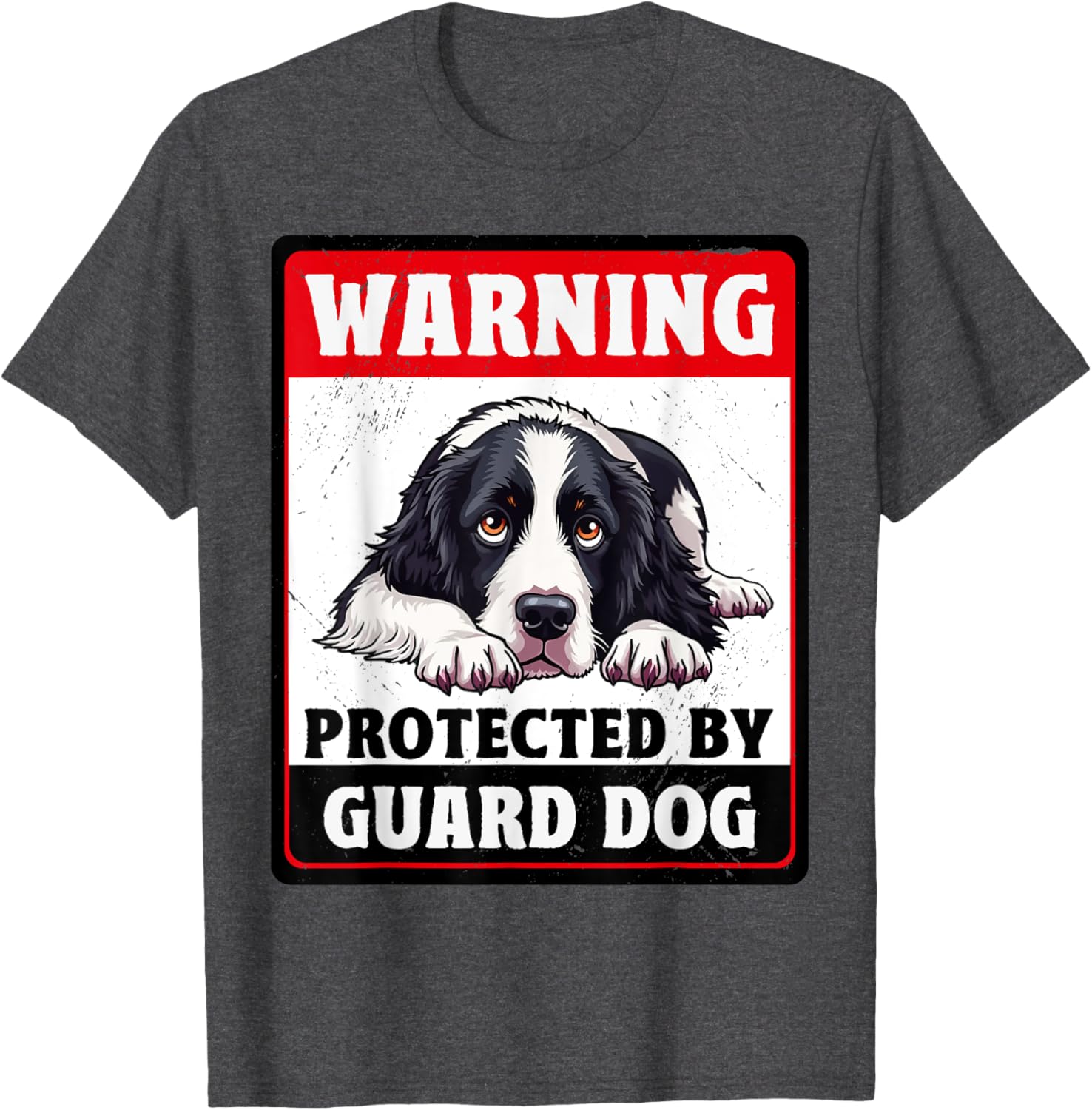 Warning Protected by English Springer Spaniel Guard Dog T-Shirt - 6