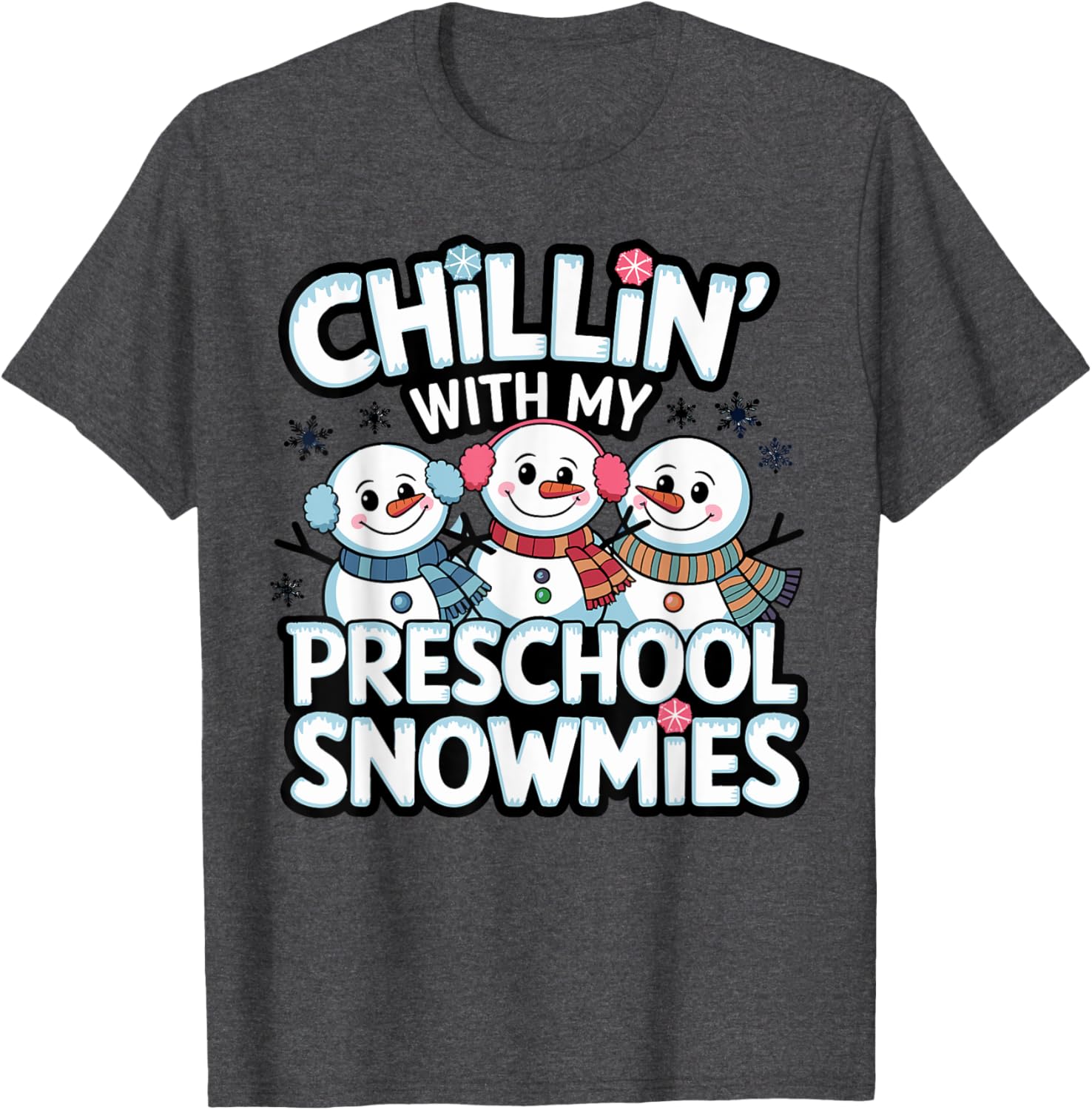 Chillin with My Snowmie Kid Winter T-Shirt for Teachers and Students - 10