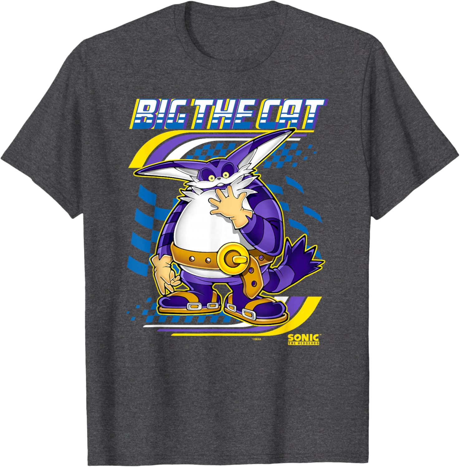 Sonic The Hedgehog Big The Cat Race Ready Chest Poster T-Shirt - 6