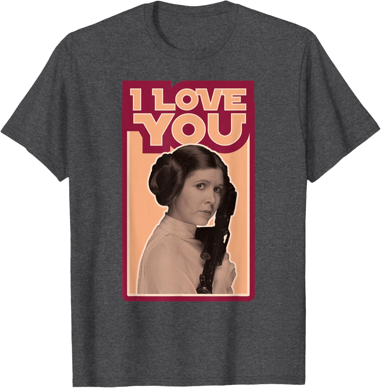 Star Wars Valentine's Day Princess Leia I Love You Vintage T-Shirt - 2