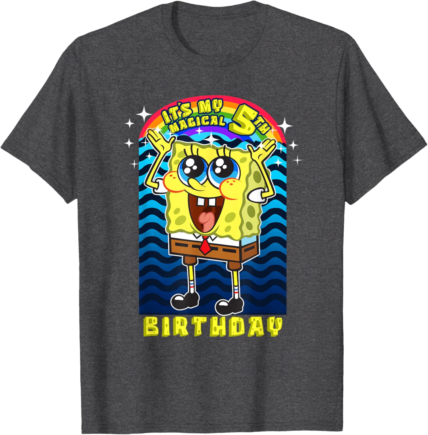 SpongeBob SquarePants Magical 5th Birthday Gift T-Shirt for Kids - 4