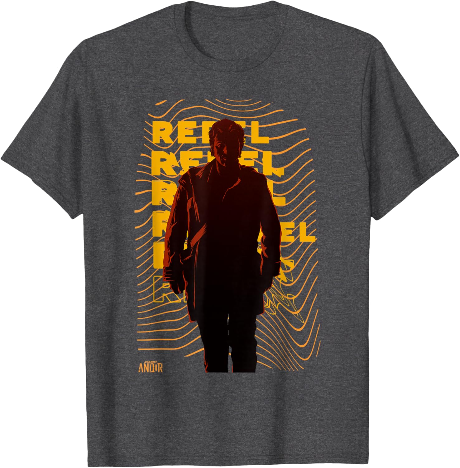 Vintage Star Wars Andor Rebel Silhouette Distressed T-Shirt for Fans - 9