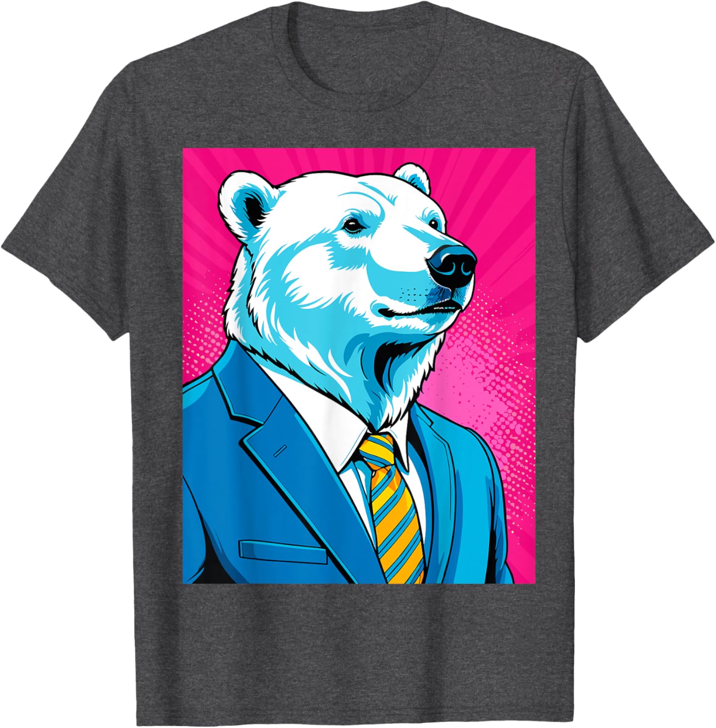 Pop Art Polar Bear in Suit T-Shirt for Fun and Unique Fashion - 5