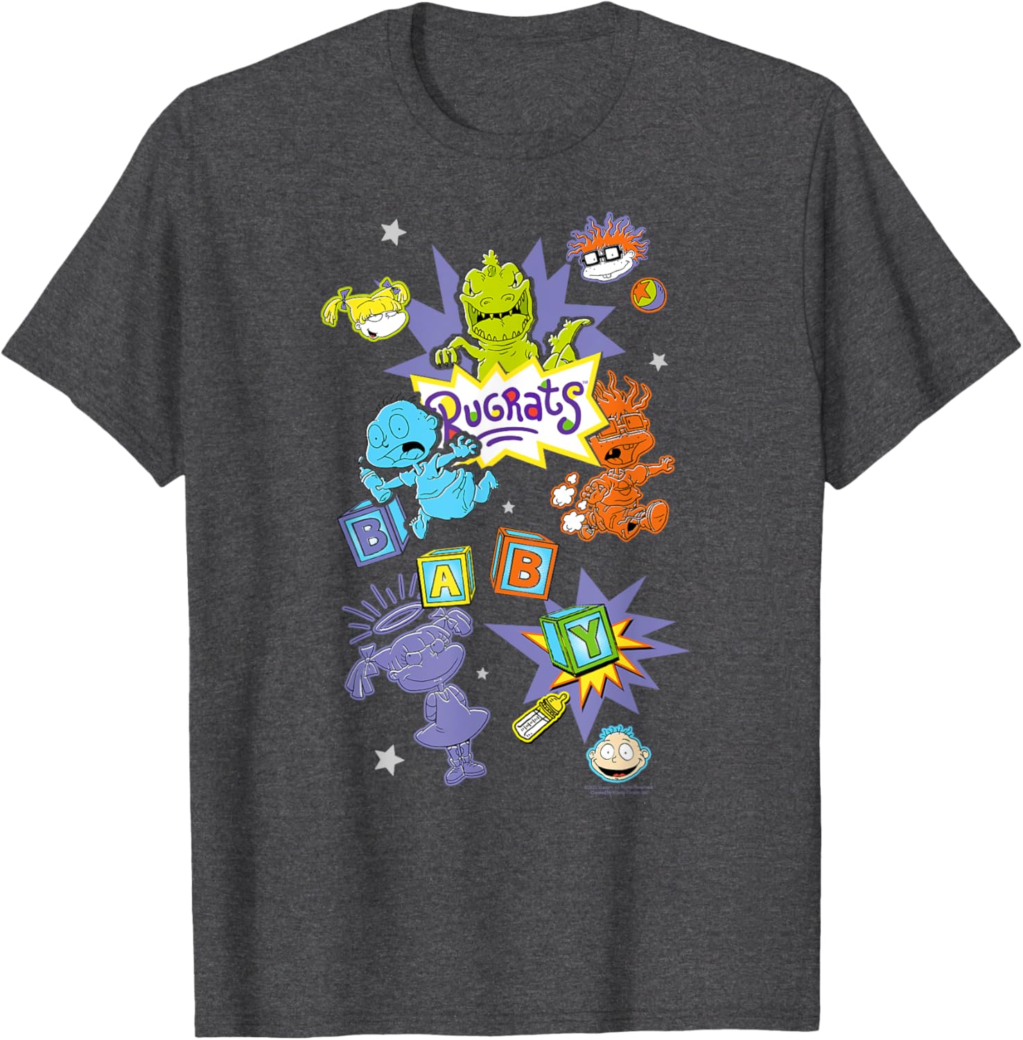 Rugrats Retro Cartoon Character Sticker Collage T-Shirt for Fun Lovers - 4