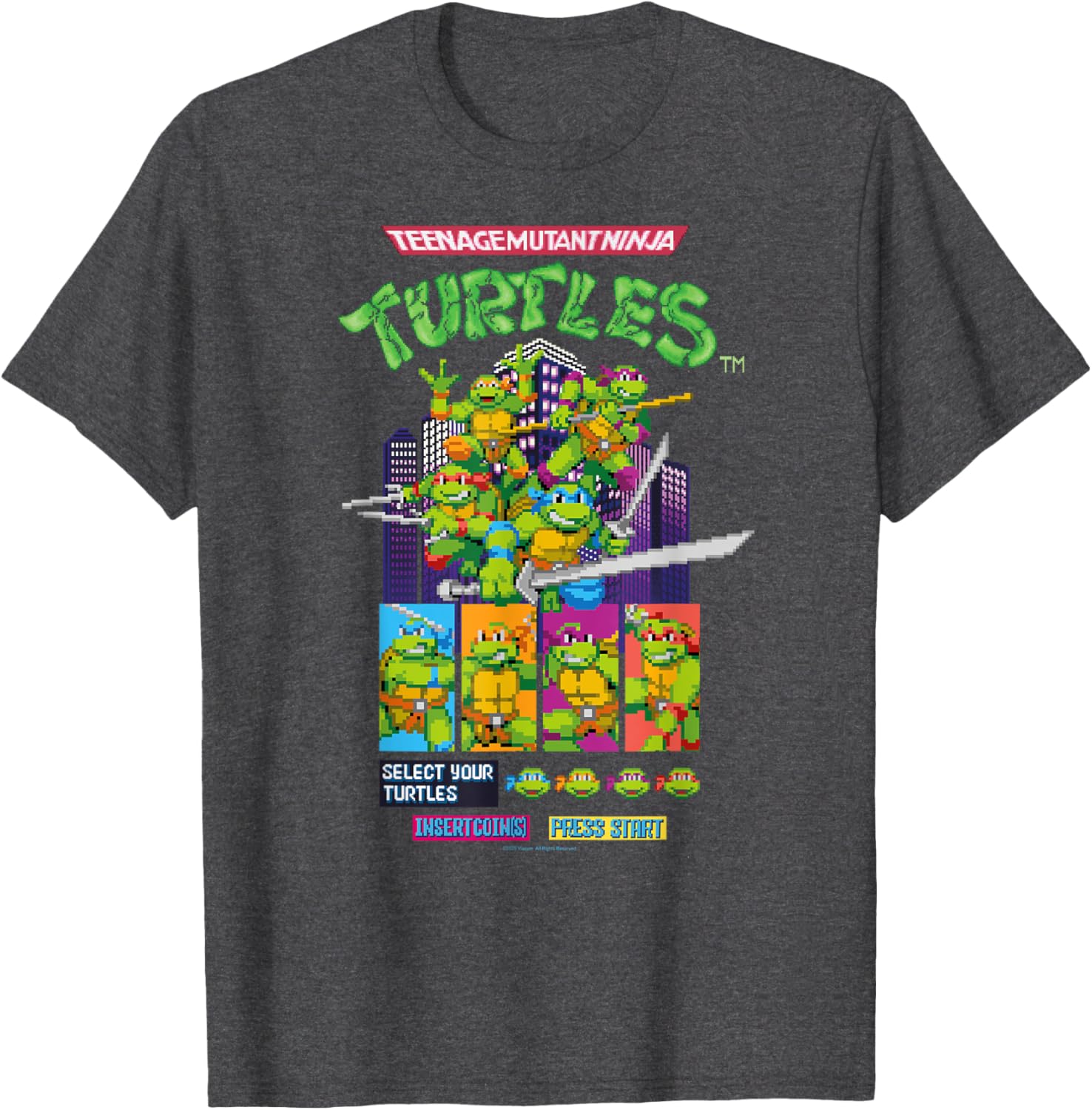 Teenage Mutant Ninja Turtles Retro Arcade Game T-Shirt for Fans - 2