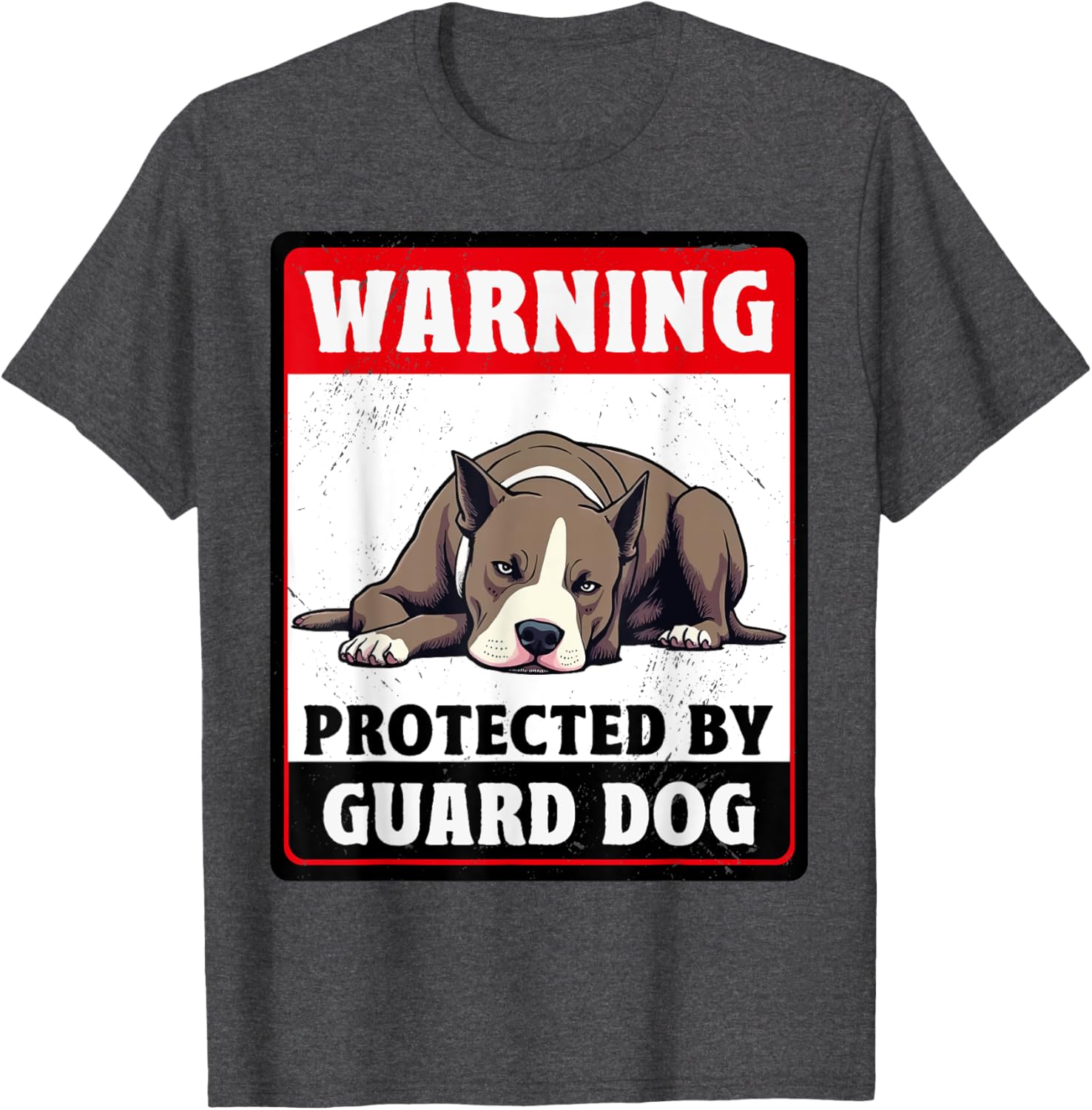 Warning Protected American Staffordshire Terrier Guard Dog T-Shirt - 8