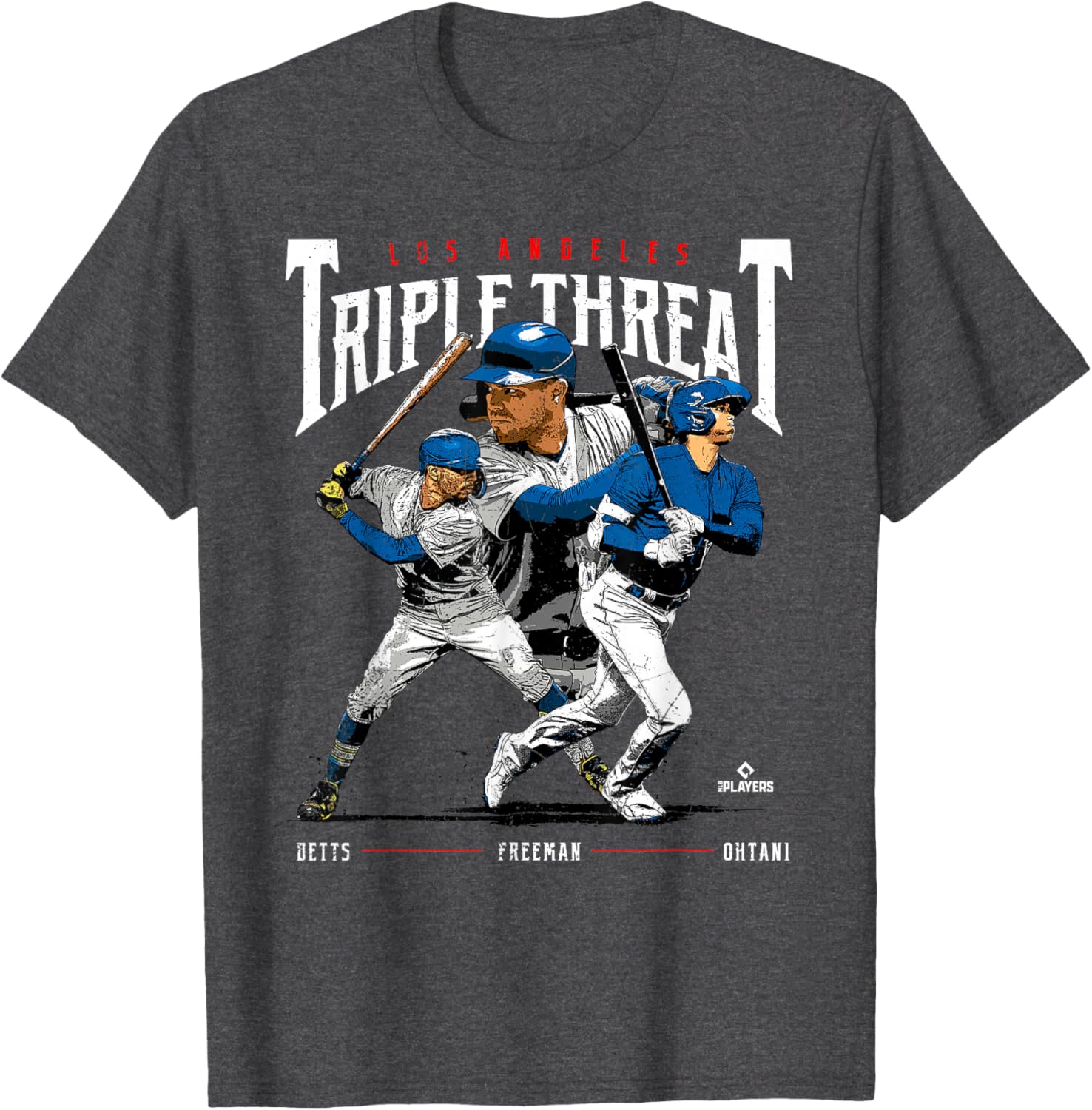 Triple Threat Ohtani Betts Freeman MLB T-Shirt for Los Angeles Fans - 3