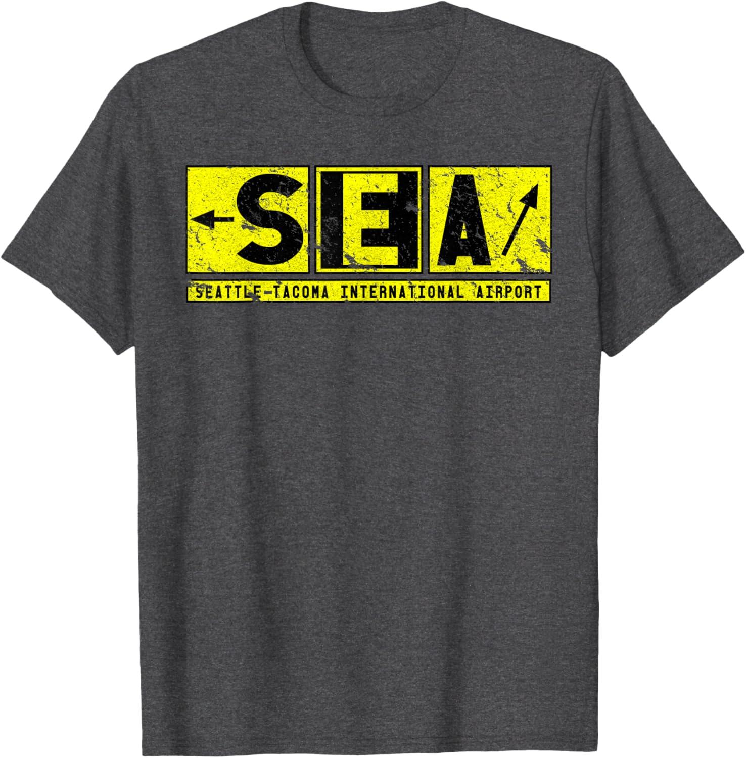 Vintage SEA Seattle Tacoma Airport Taxiway Sign Pilot T-Shirt - 16