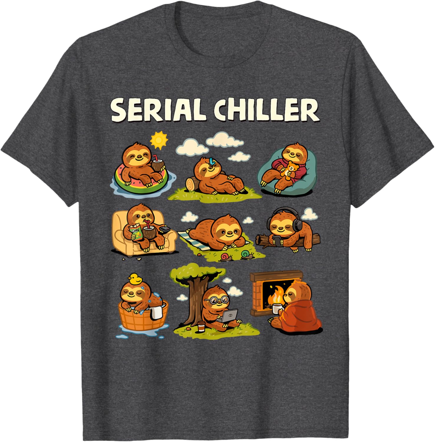 Serial Sloth Chiller T-Shirt for Relaxed Retirement and Lazy Days - 7