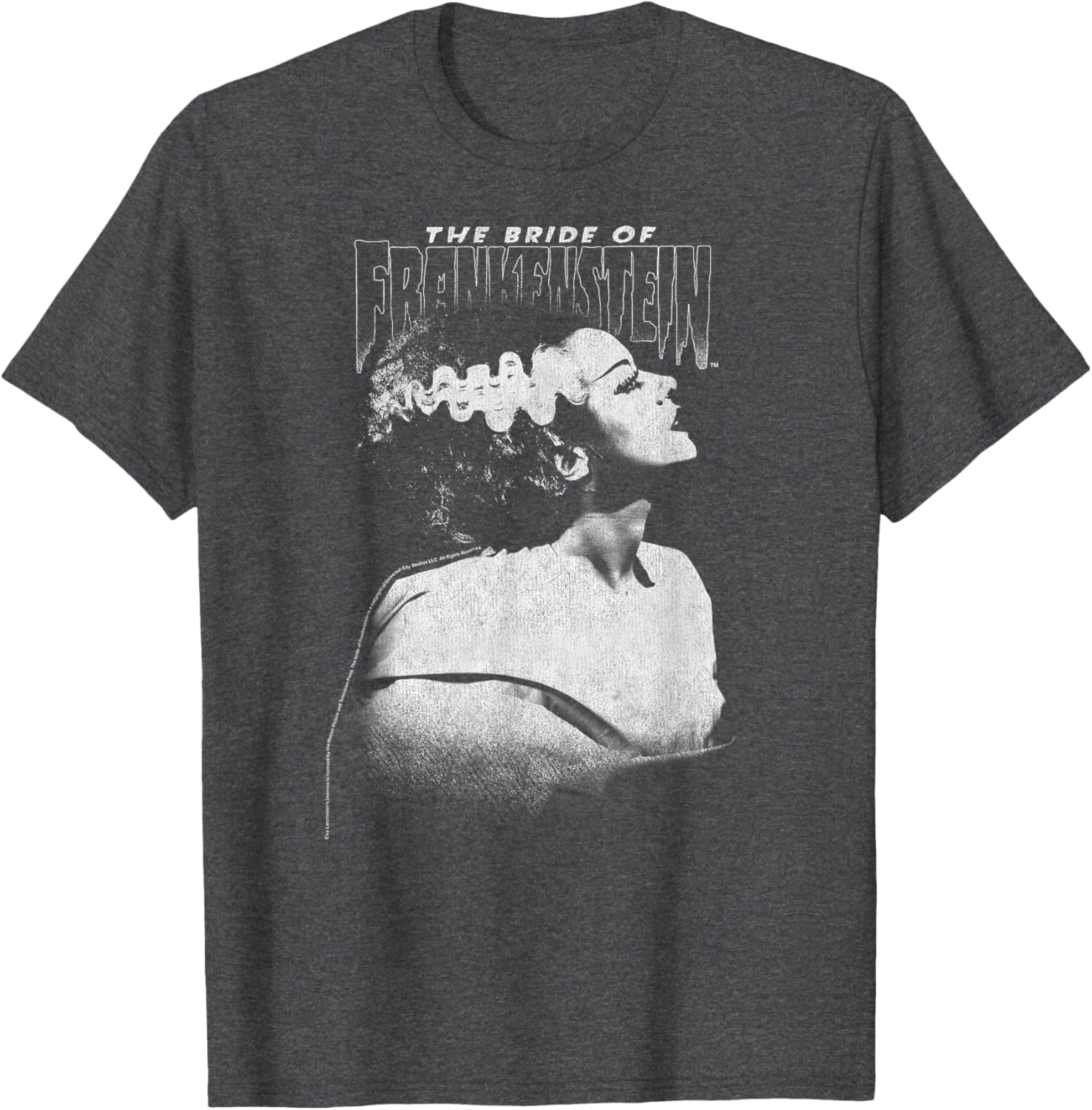 Universal Monsters Bride of Frankenstein Dark Portrait T-Shirt for Fans - 3