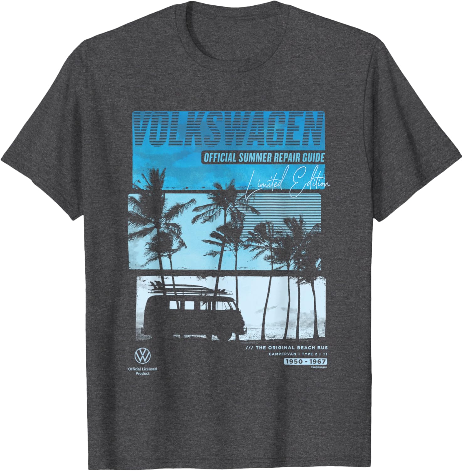 Volkswagen Type 2 T1 Beach Bus Repair Guide T-Shirt for Summer Fun - 8