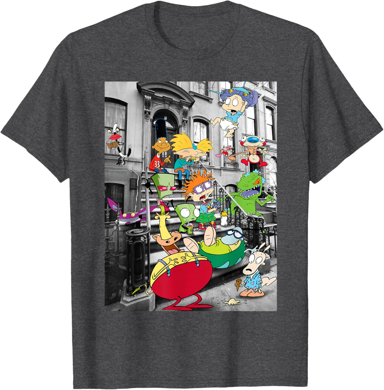 Nickelodeon Classic Nicktoons Hanging On Stoop T-Shirt for Fans - 2