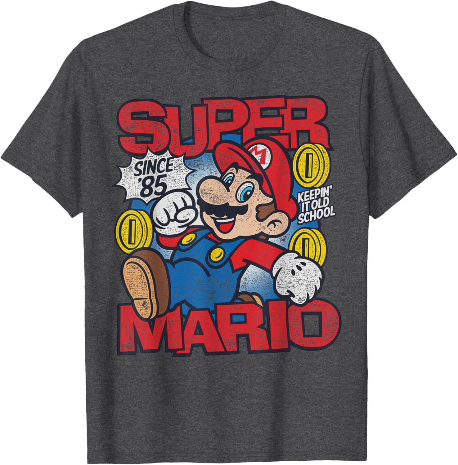 Vintage Super Mario Bros Mushroom Kingdom T-Shirt Since 85 Retro Style - 5