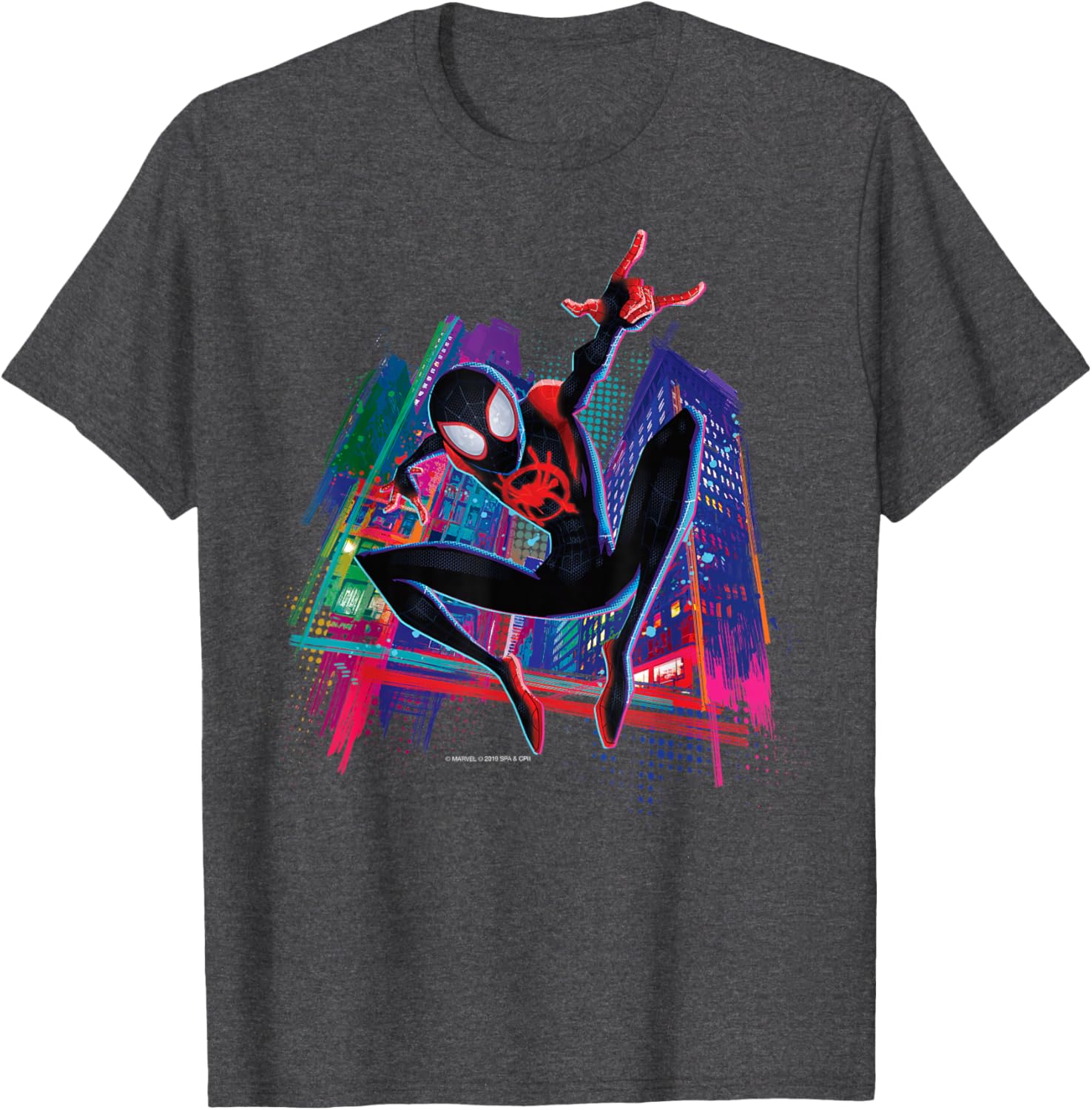 Spider-Man Miles Morales Graffiti City T-Shirt for Stylish Fans - 12