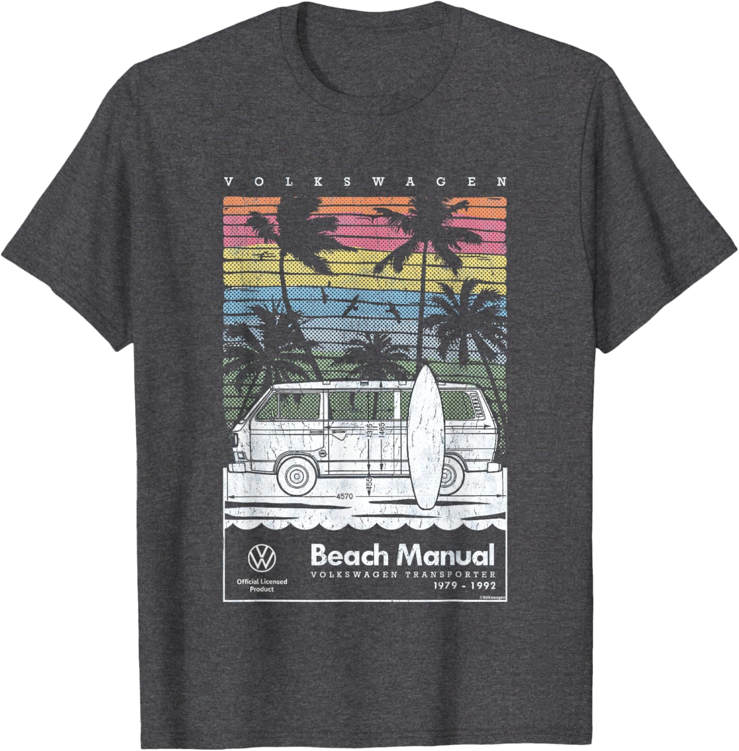 Volkswagen Transporter T3 Beach Manual T-Shirt for Van Life Lovers - 7