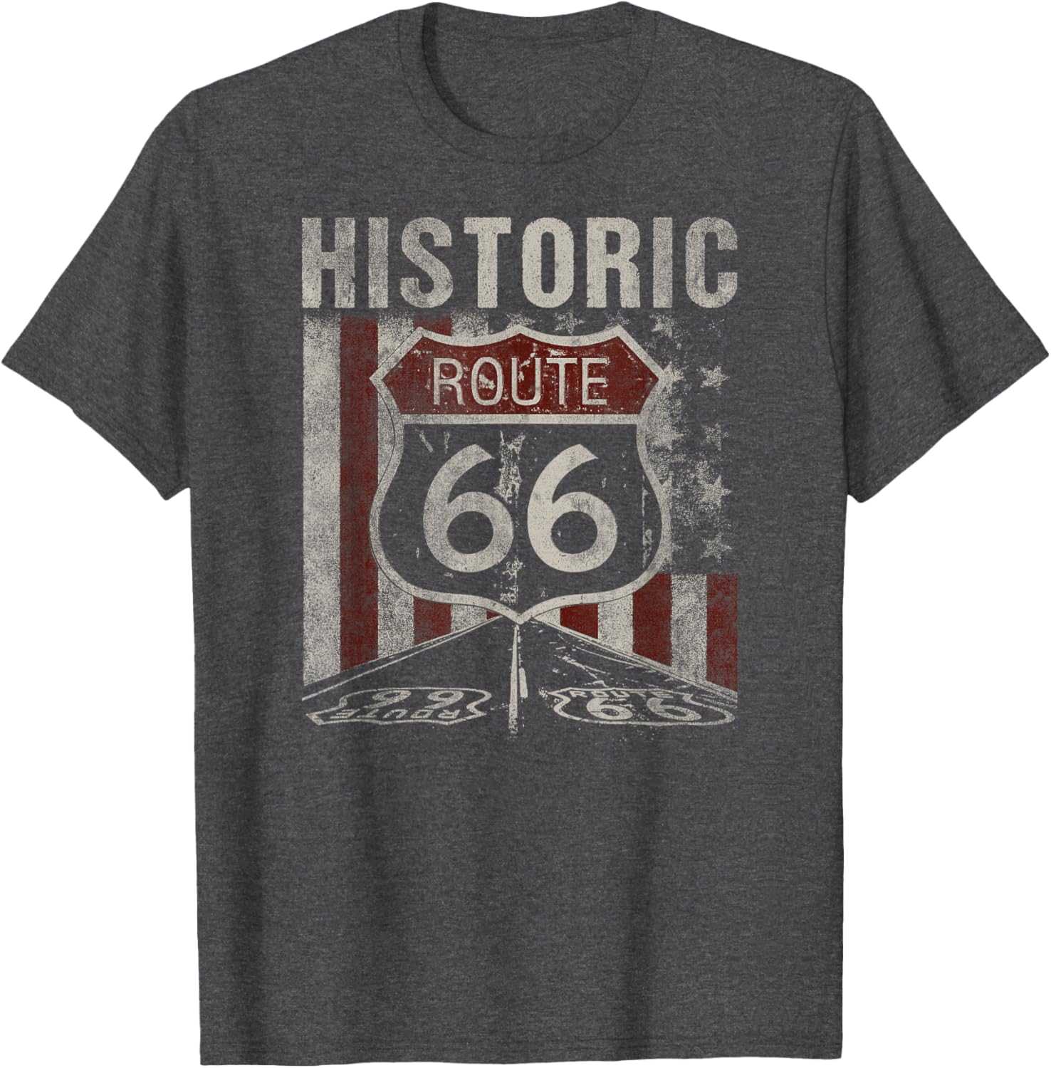 Vintage Route 66 T-Shirt Historic American Highway Sign Clothing - 2