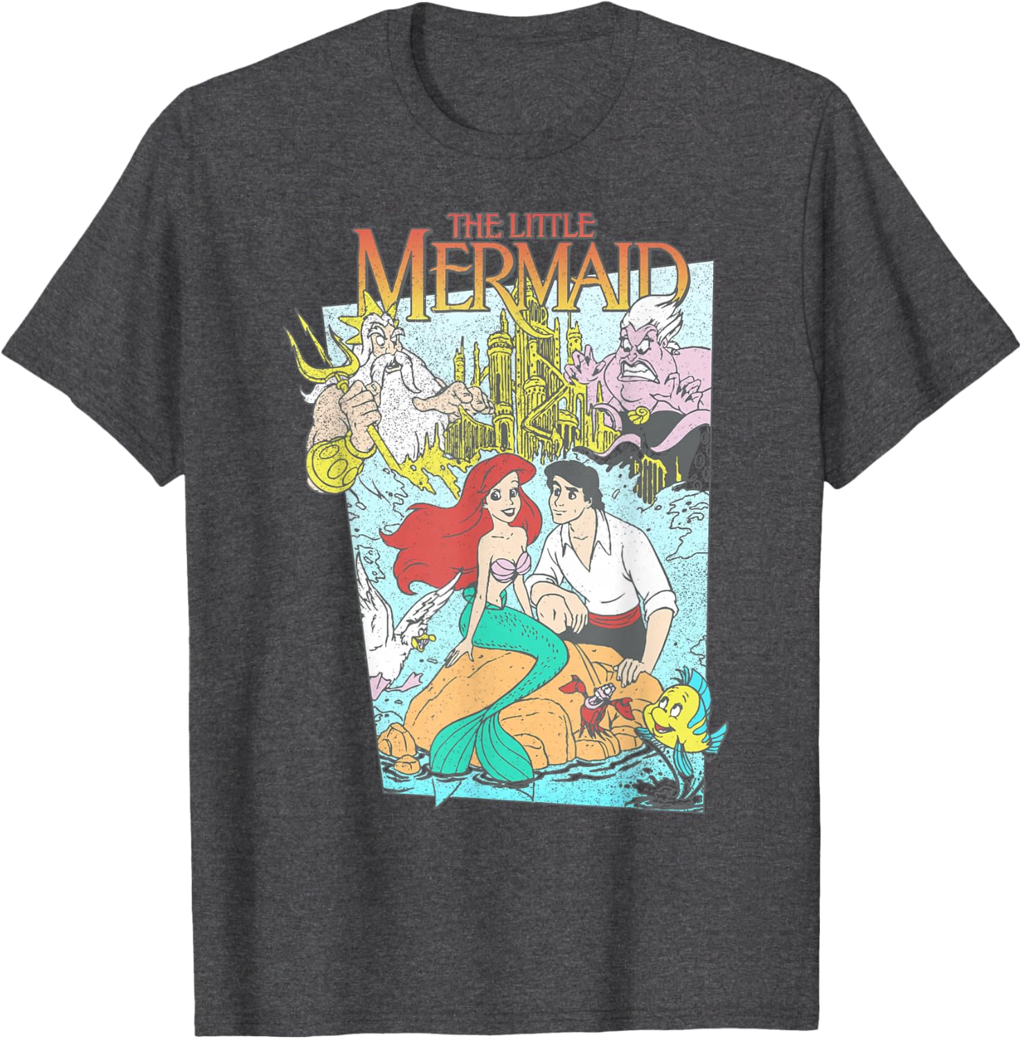 Vintage Little Mermaid Graphic T-Shirt for Disney Fans - Retro Style Apparel - 4