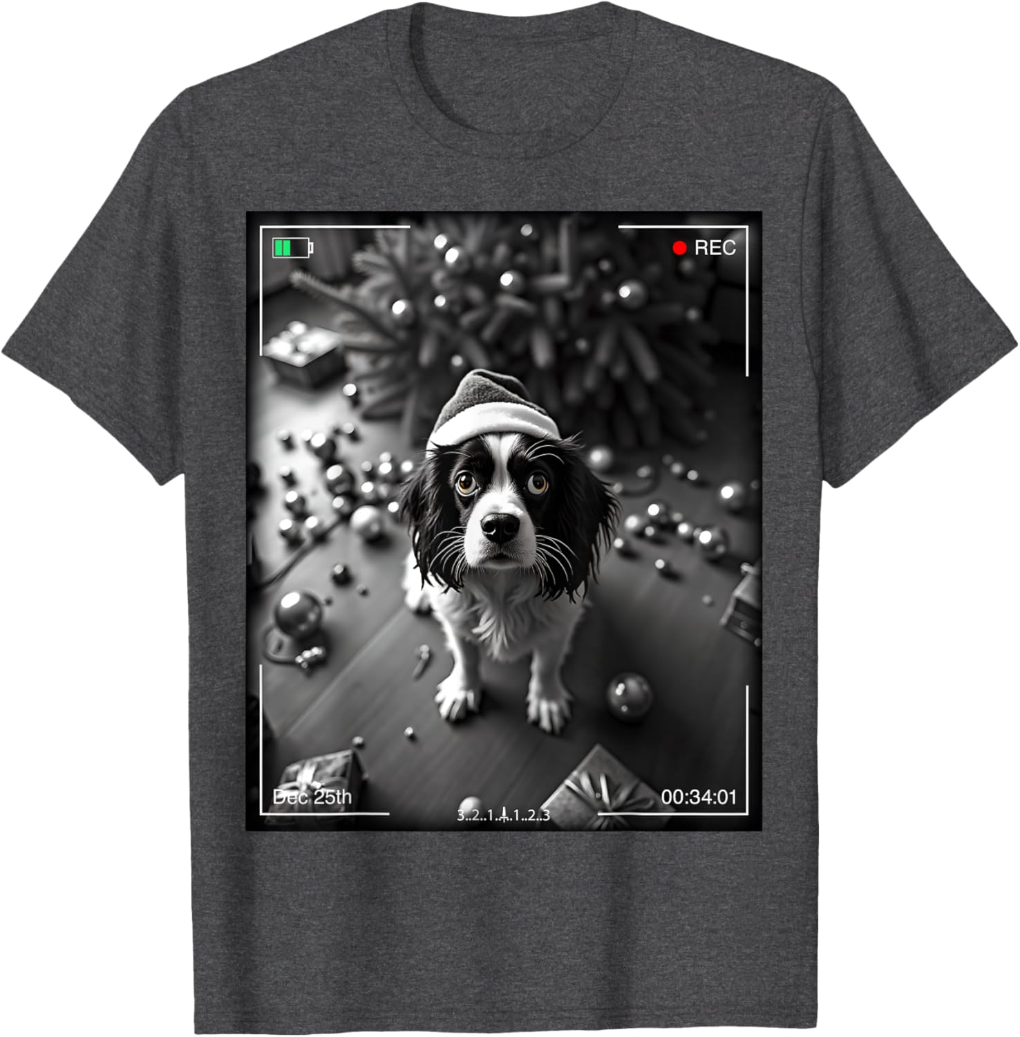 Christmas Cavalier King Charles Spaniel Caught On Camera T-Shirt Gift - 5