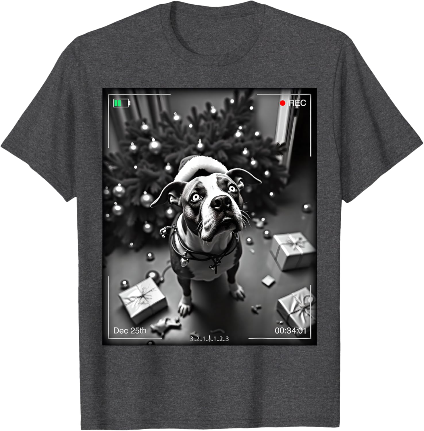 Christmas American Bulldog Caught On Camera T-Shirt for Dog Lovers - 4