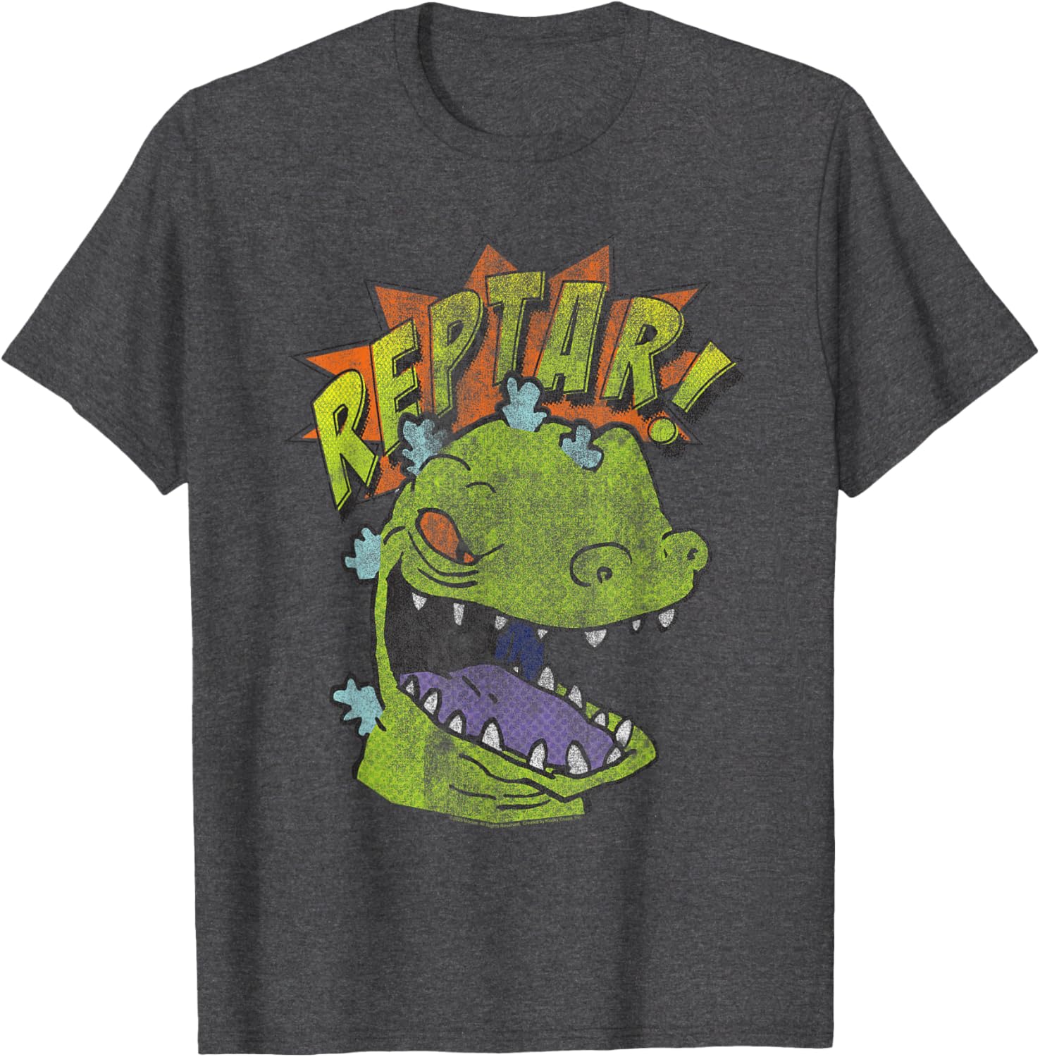 Rugrats Reptar Distressed Comic Style T-Shirt for Fun Cartoon Fans - 5