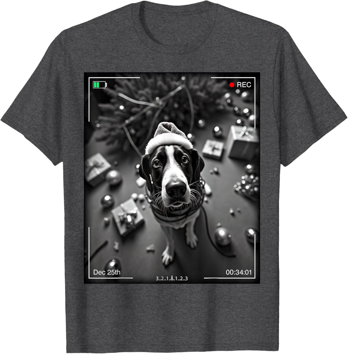 Festive Christmas Tree Walker Coonhound T-Shirt for Dog Lovers - 1