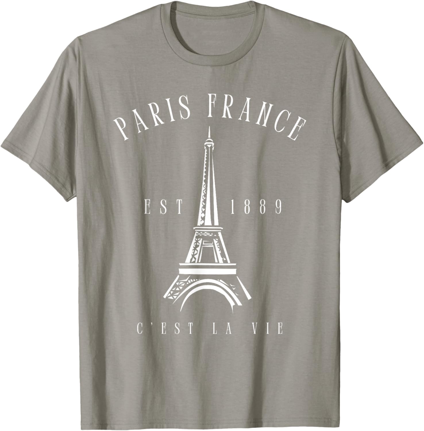 Vintage Paris Tee Shirt with Eiffel Tower C'est la Vie Design - 13
