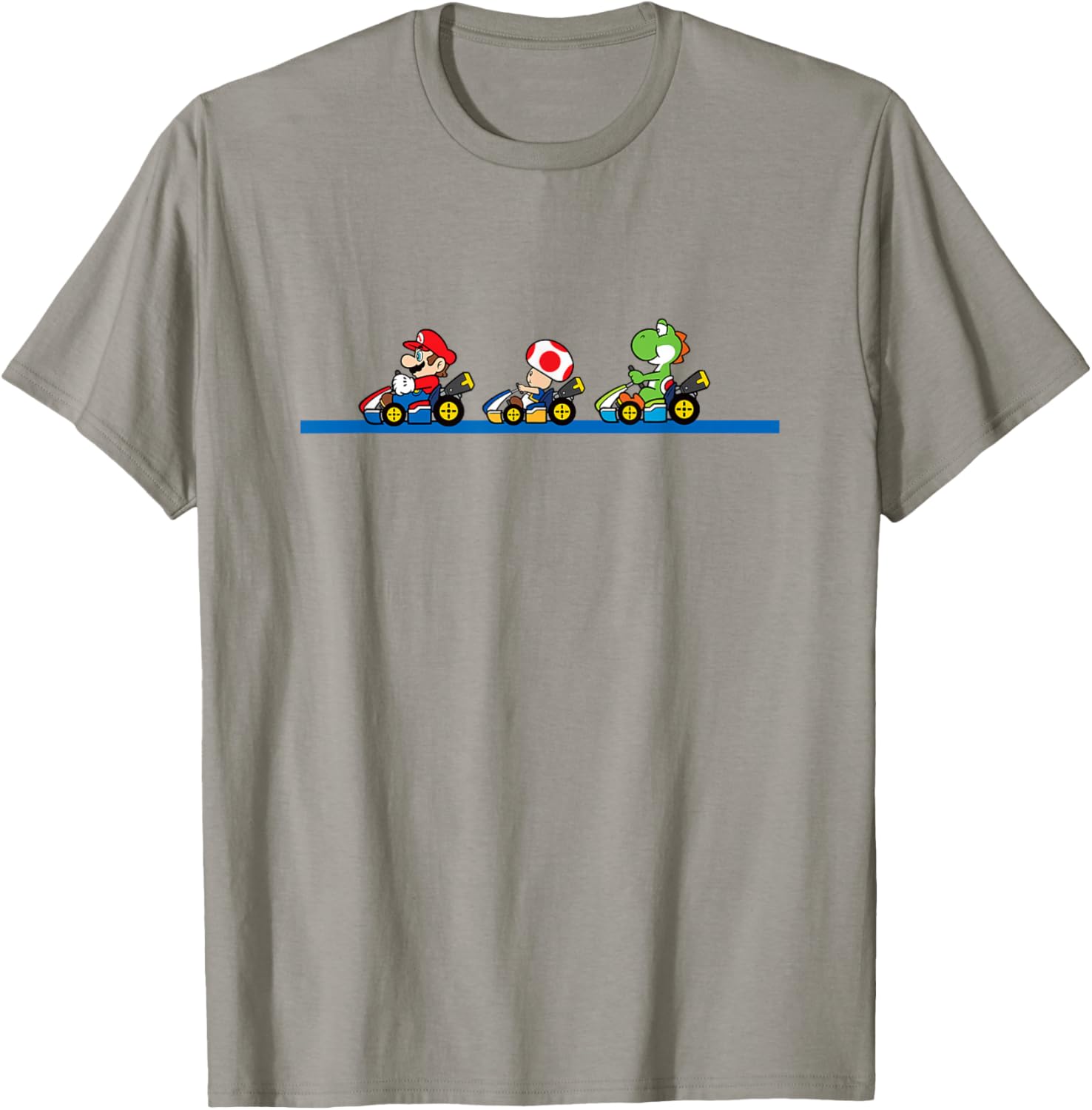 Vintage Mario Kart T-Shirt featuring Yoshi, Toad, and Mario Racing Fun - 6