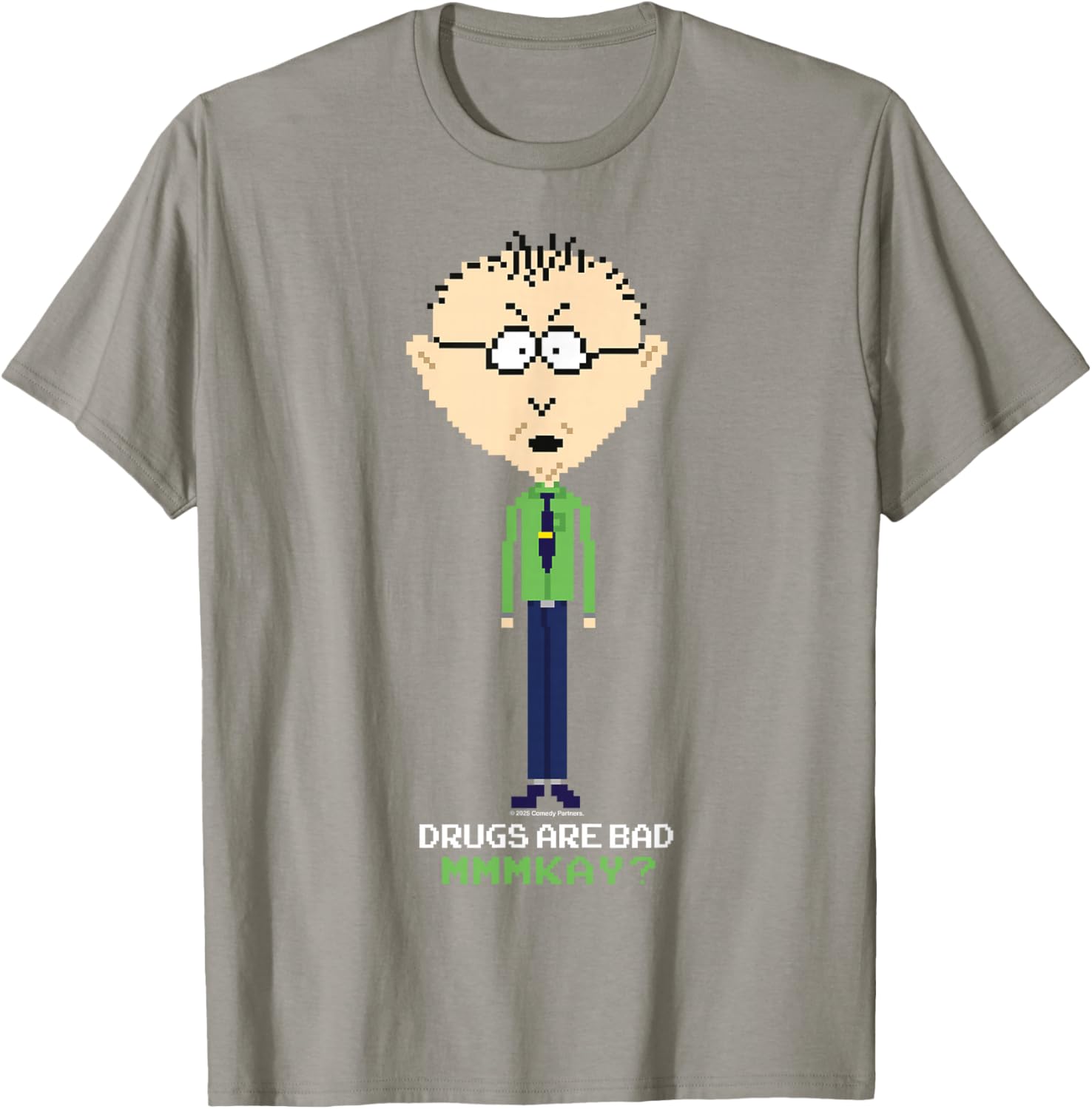 South Park Mr Mackey Drugs Are Bad Pixelated Graphic T-Shirt for Fans - 7