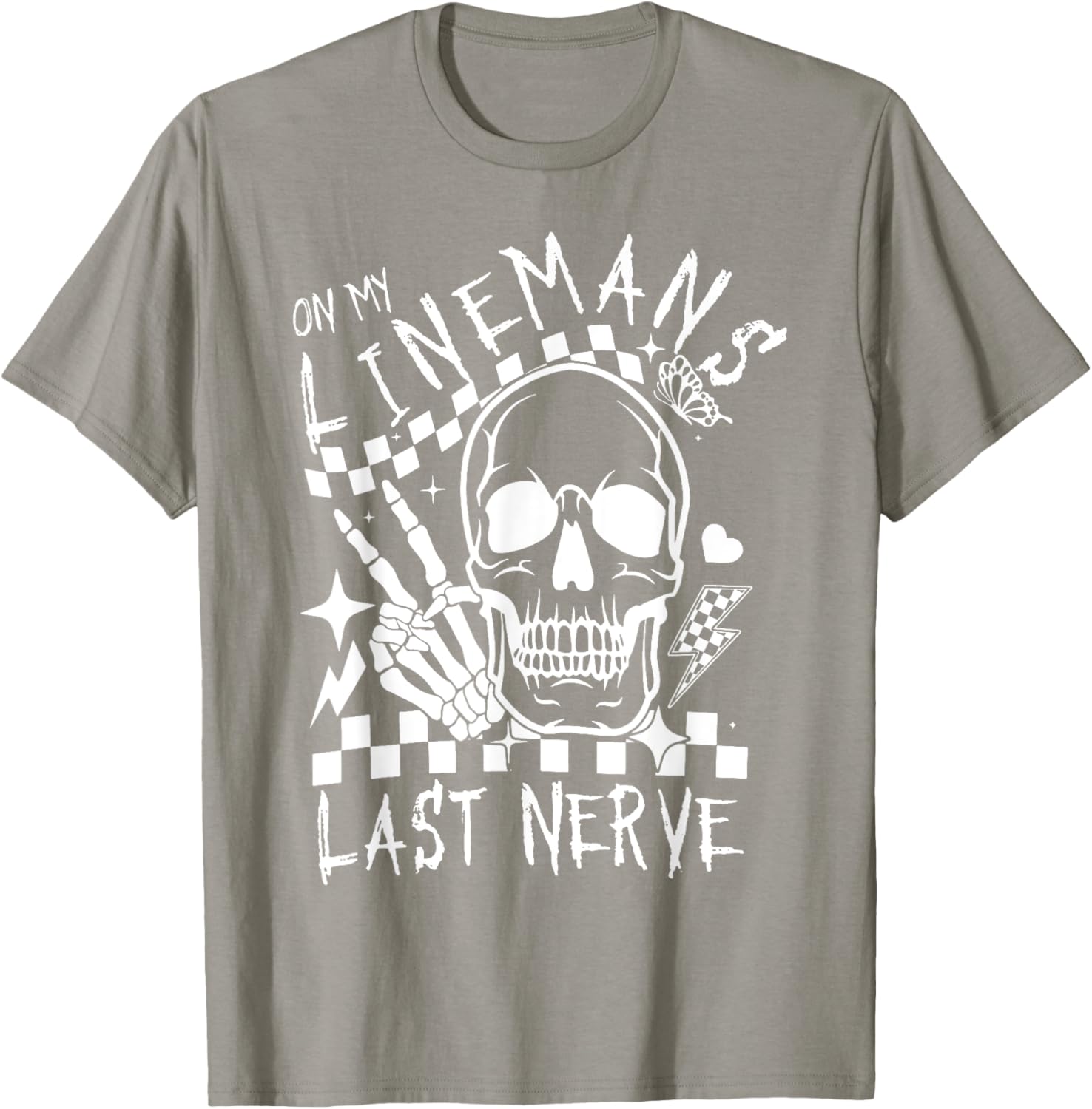 On My Lineman's Last Nerve T-Shirt for Electricians and Workers - 10