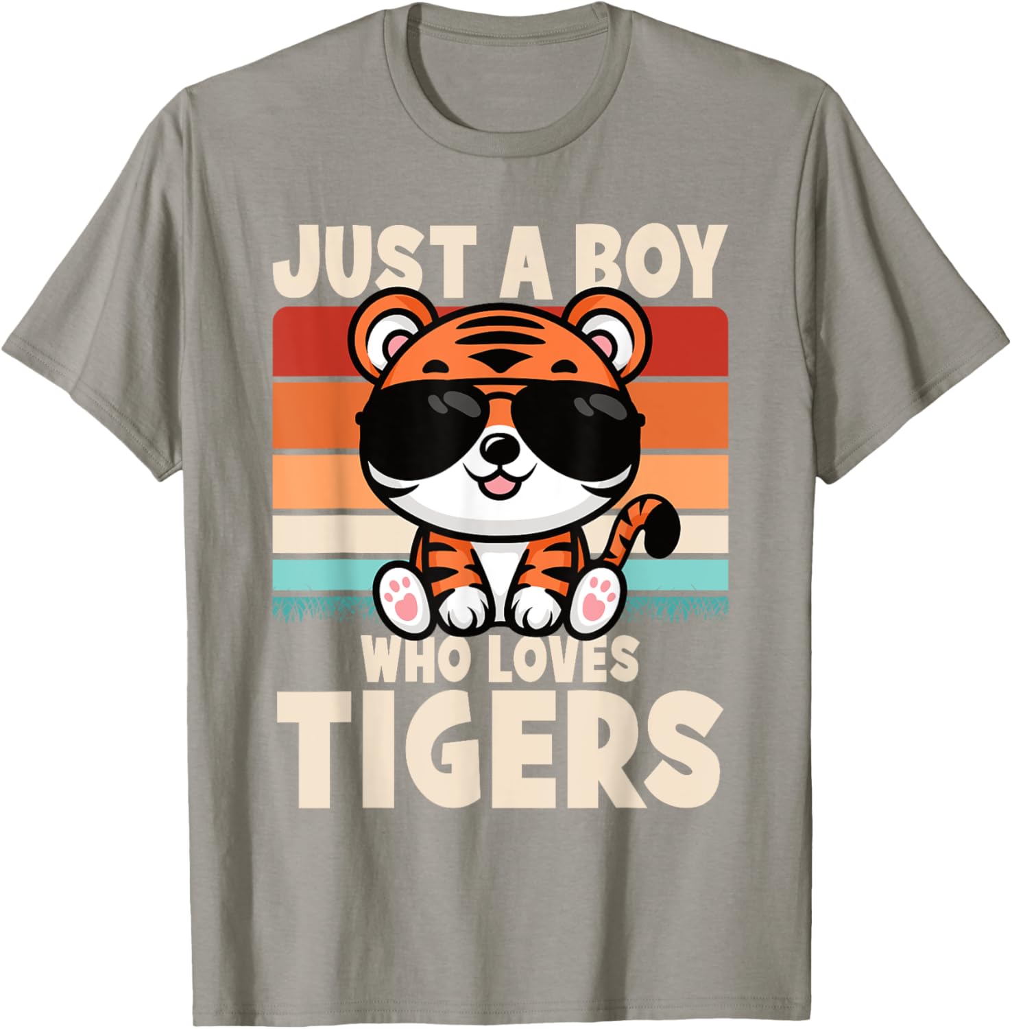 Retro Just A Boy Who Loves Tigers Kids T-Shirt for Wild Animal Fans - 9