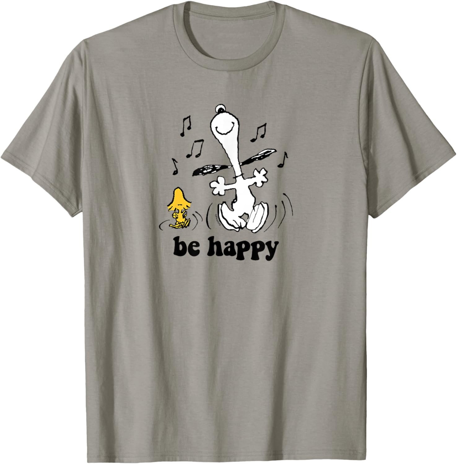 Peanuts Snoopy Woodstock Be Happy Dance T-Shirt Fun Graphic Tee - 3