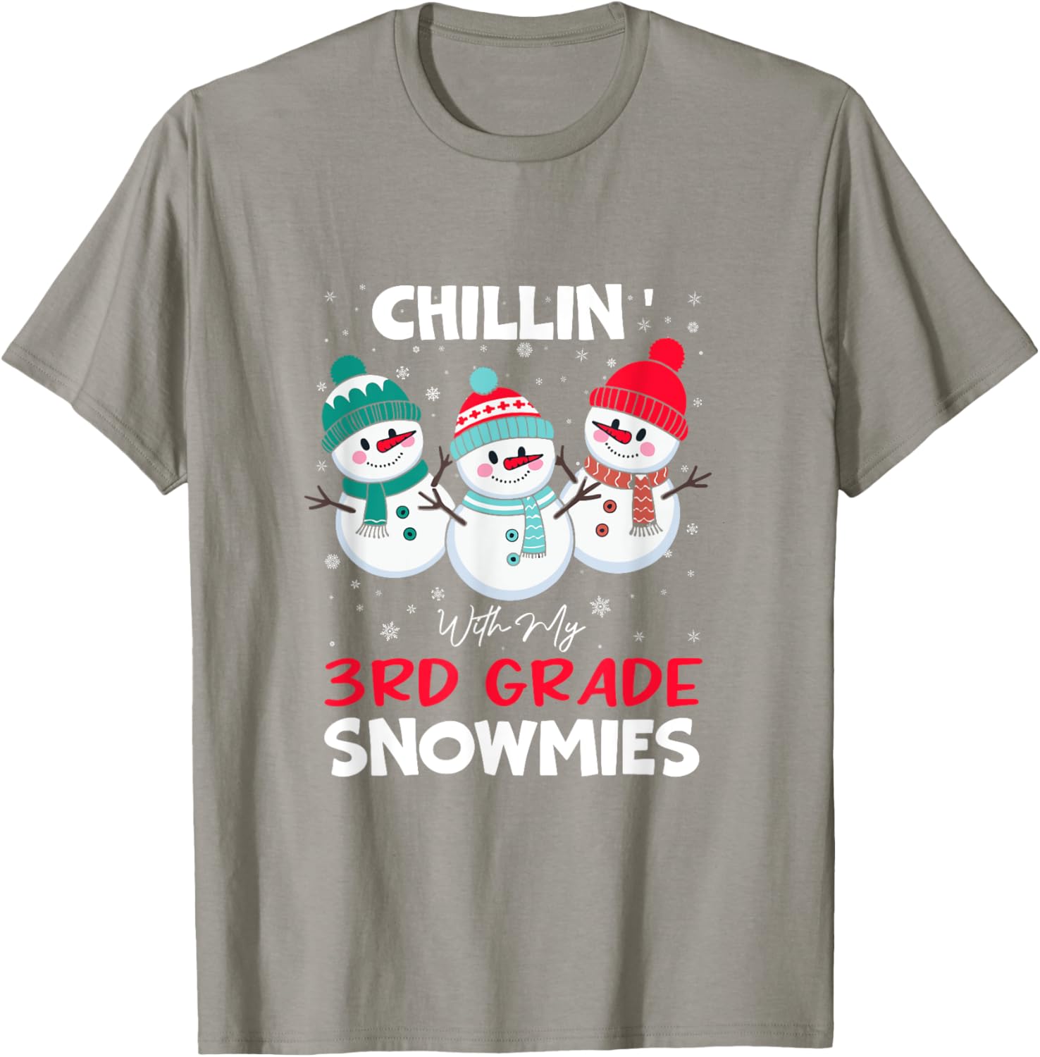 Chillin With My 3rd Grade Snowmies T-Shirt for Kids Fun Winter Wear - 14