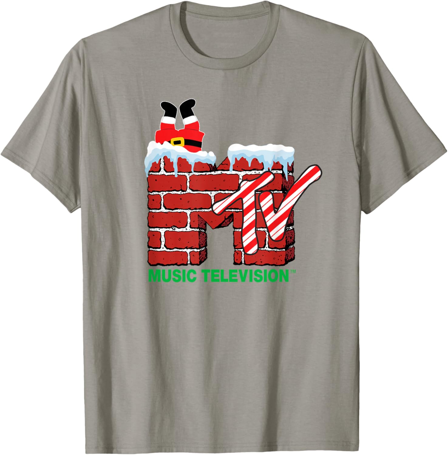 MTV Christmas Santa Claus Chimney Vintage T-Shirt for Holiday Cheer - 13