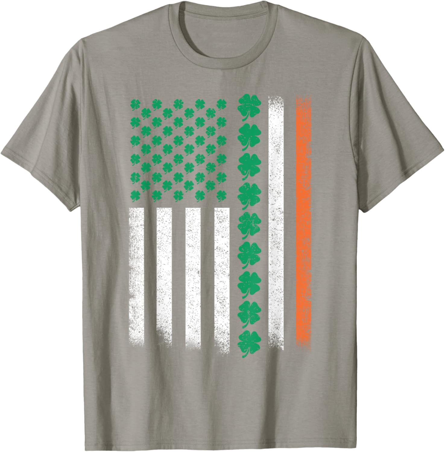Vintage American Flag St Patricks Day Lucky Shamrock T-Shirt for All - 13