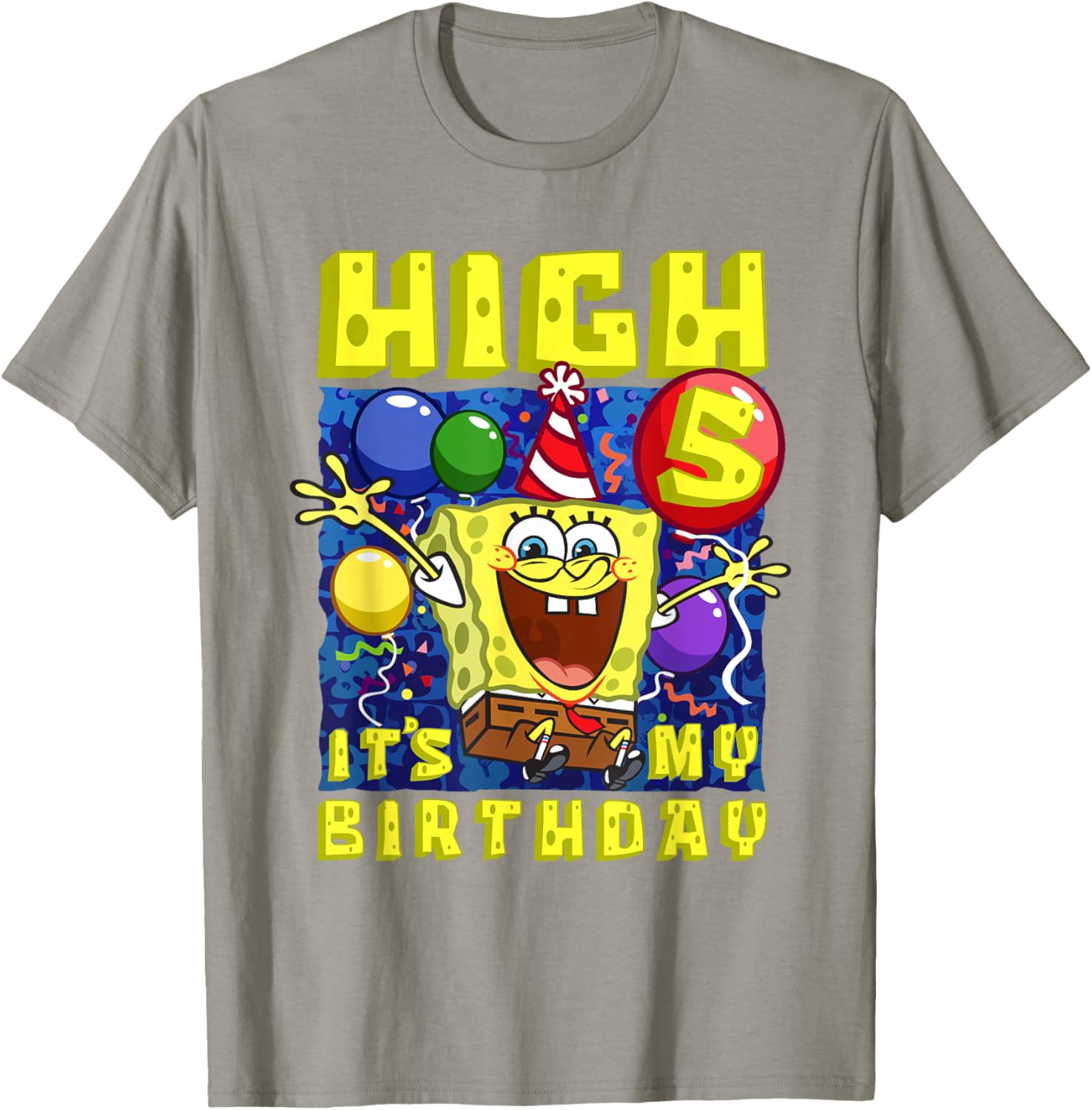 SpongeBob SquarePants Birthday T-Shirt for Boys and Girls Age 5 - 12