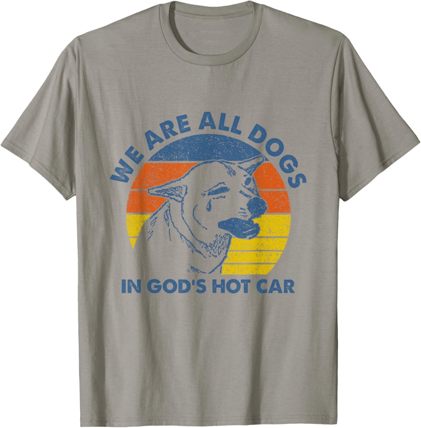 Sarcastic Dog Meme T-Shirt We Are All Dogs in God's Hot Car Humor - 1