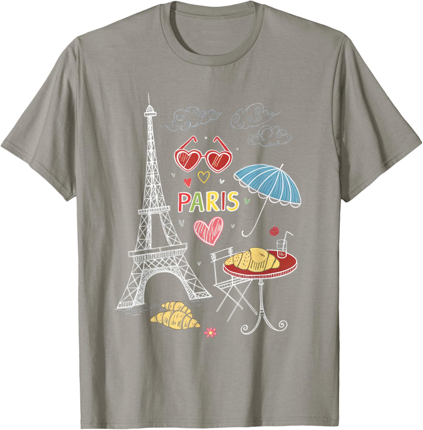 Paris Eiffel Tower Cafe Scene T-Shirt for Girls - Perfect Travel Souvenir - 3