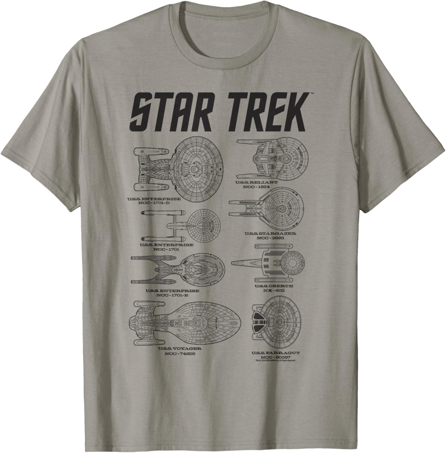 Star Trek Starfleet Enterprise Spaceship Textbook T-Shirt for Fans - 6