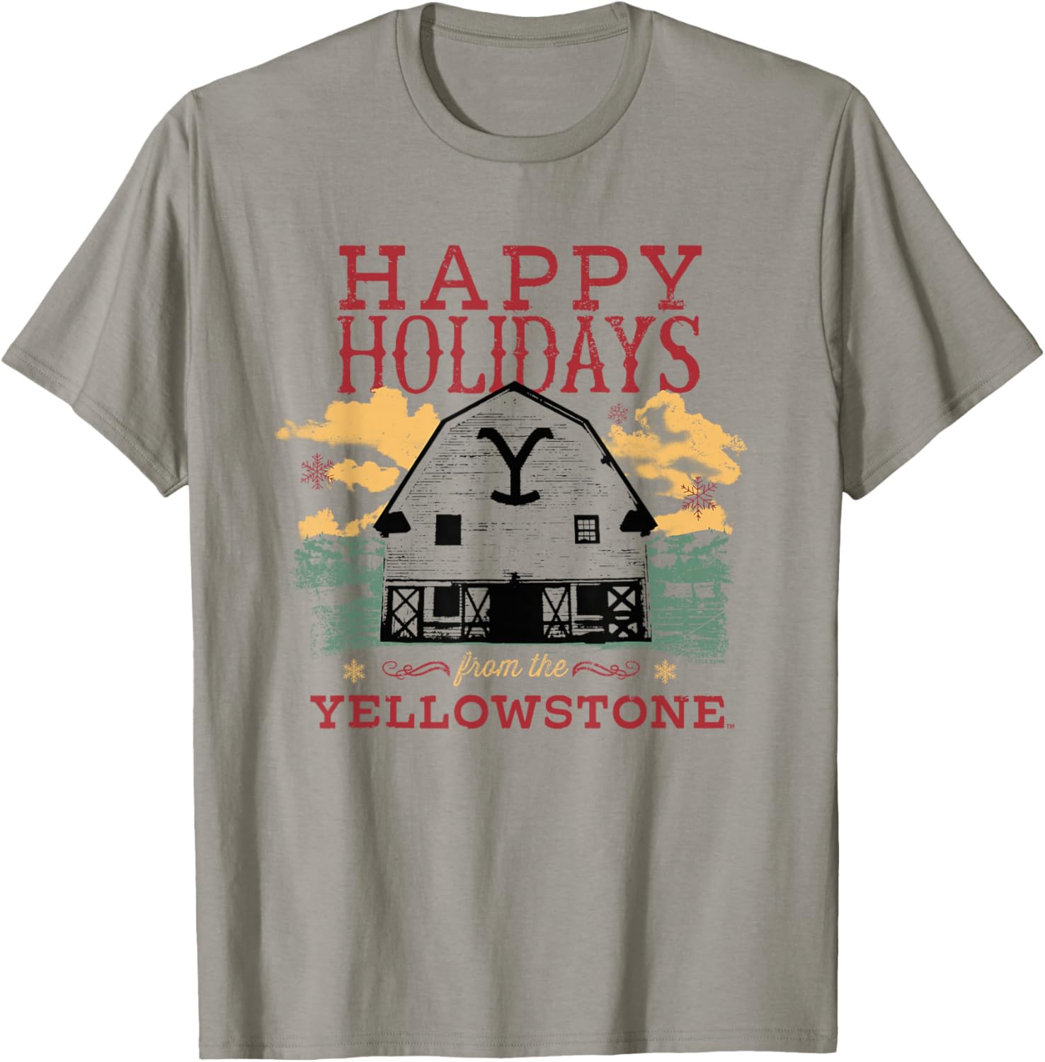 Yellowstone Christmas Happy Holidays Light T-Shirt for Festive Fun - 2