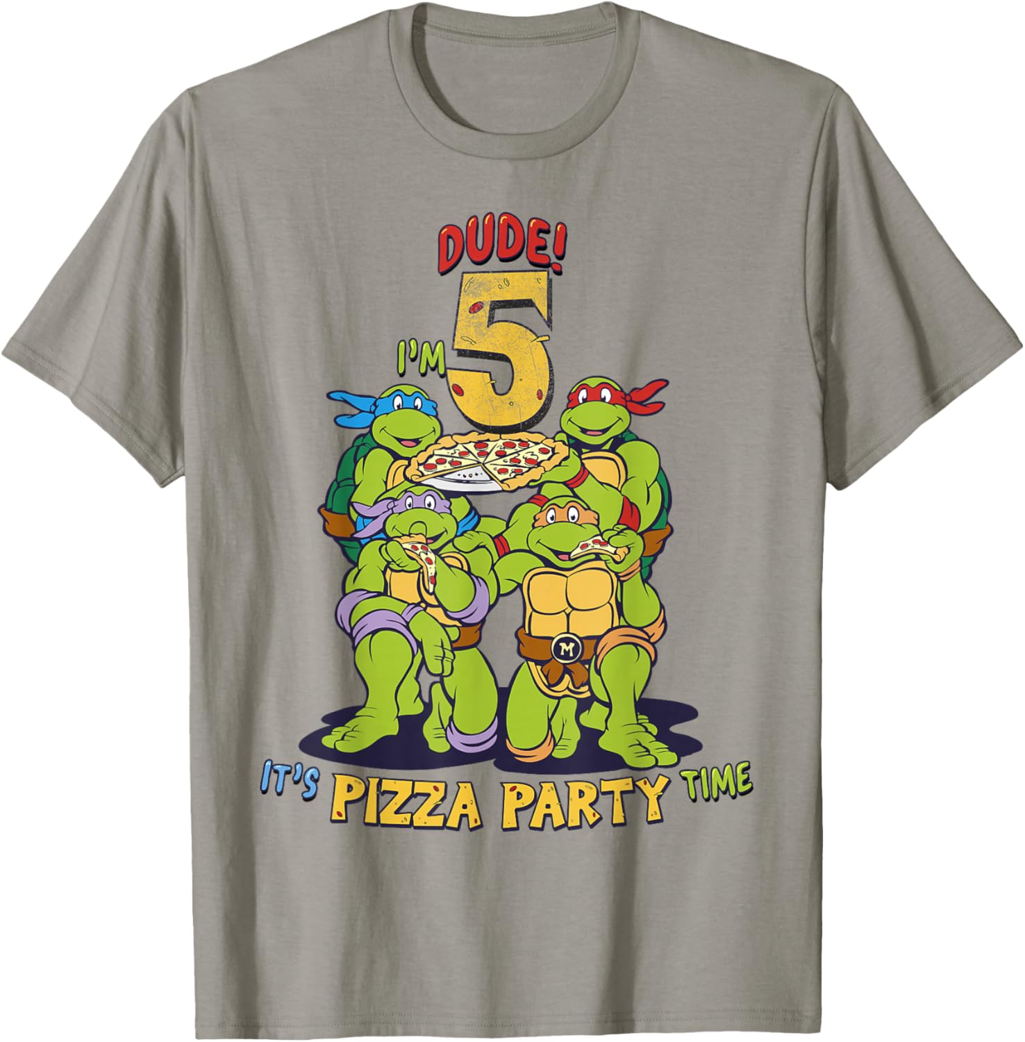 Teenage Mutant Ninja Turtles Pizza Party T-Shirt for Boys Age 5 - 5