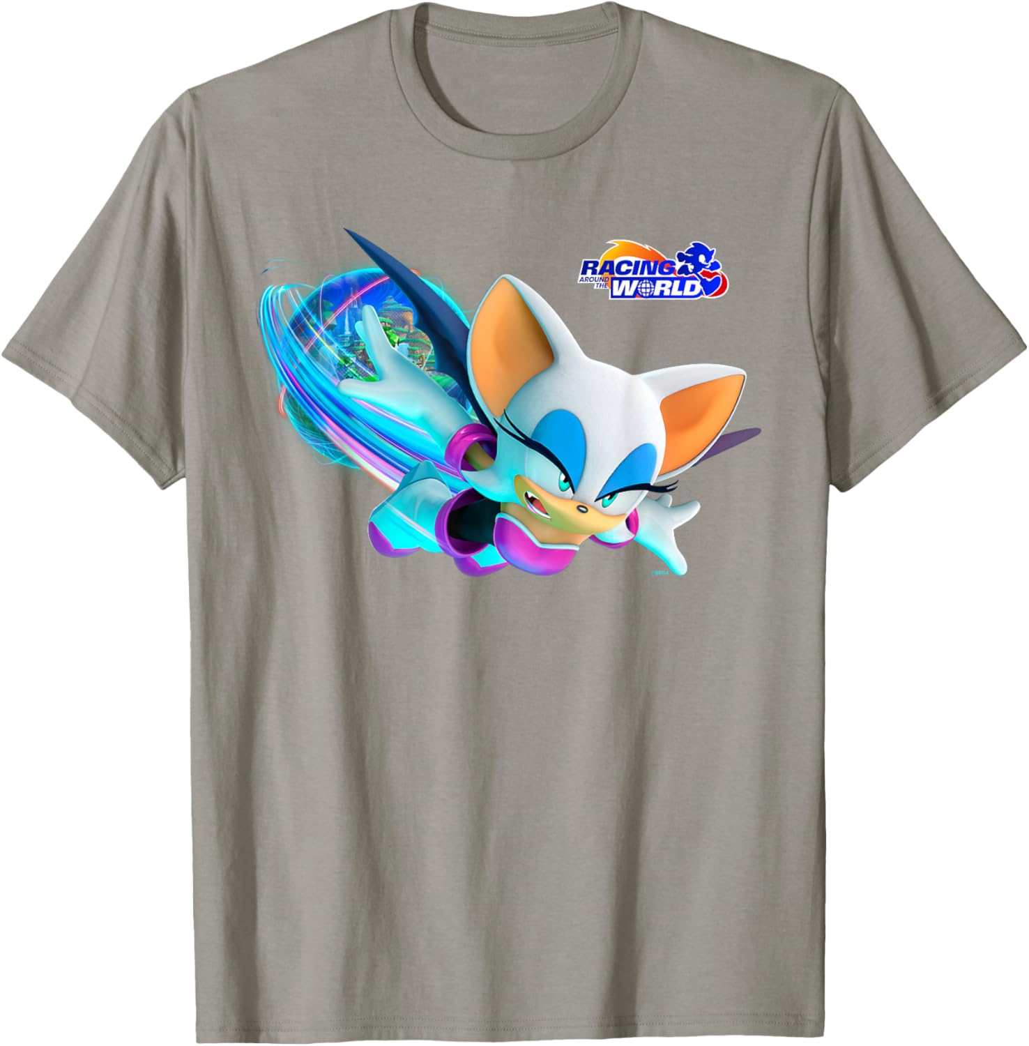 Sonic the Hedgehog Racing Around the World Rouge T-Shirt for Fans - 13