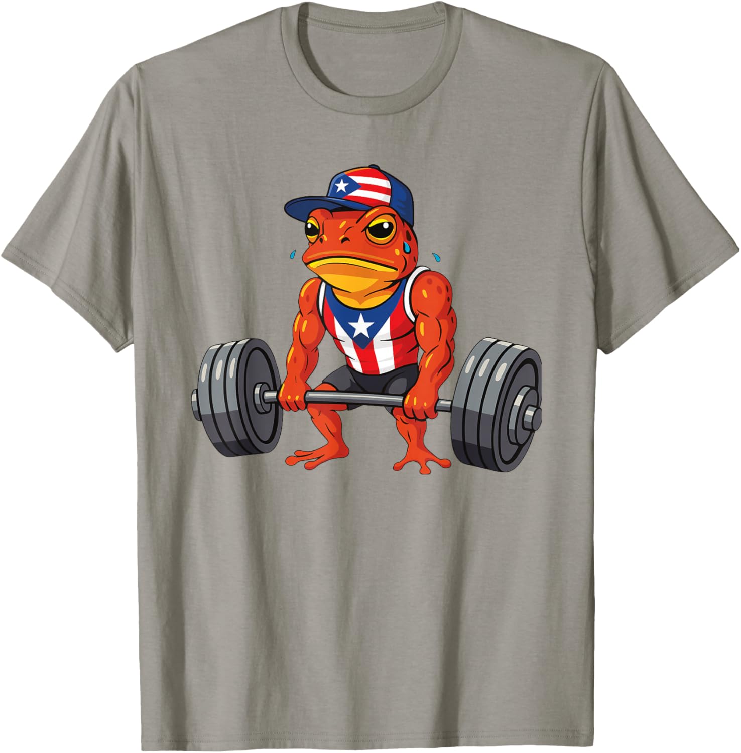 Taino Coqui Frog Gym Training T-Shirt with Puerto Rico Flag Design - 3
