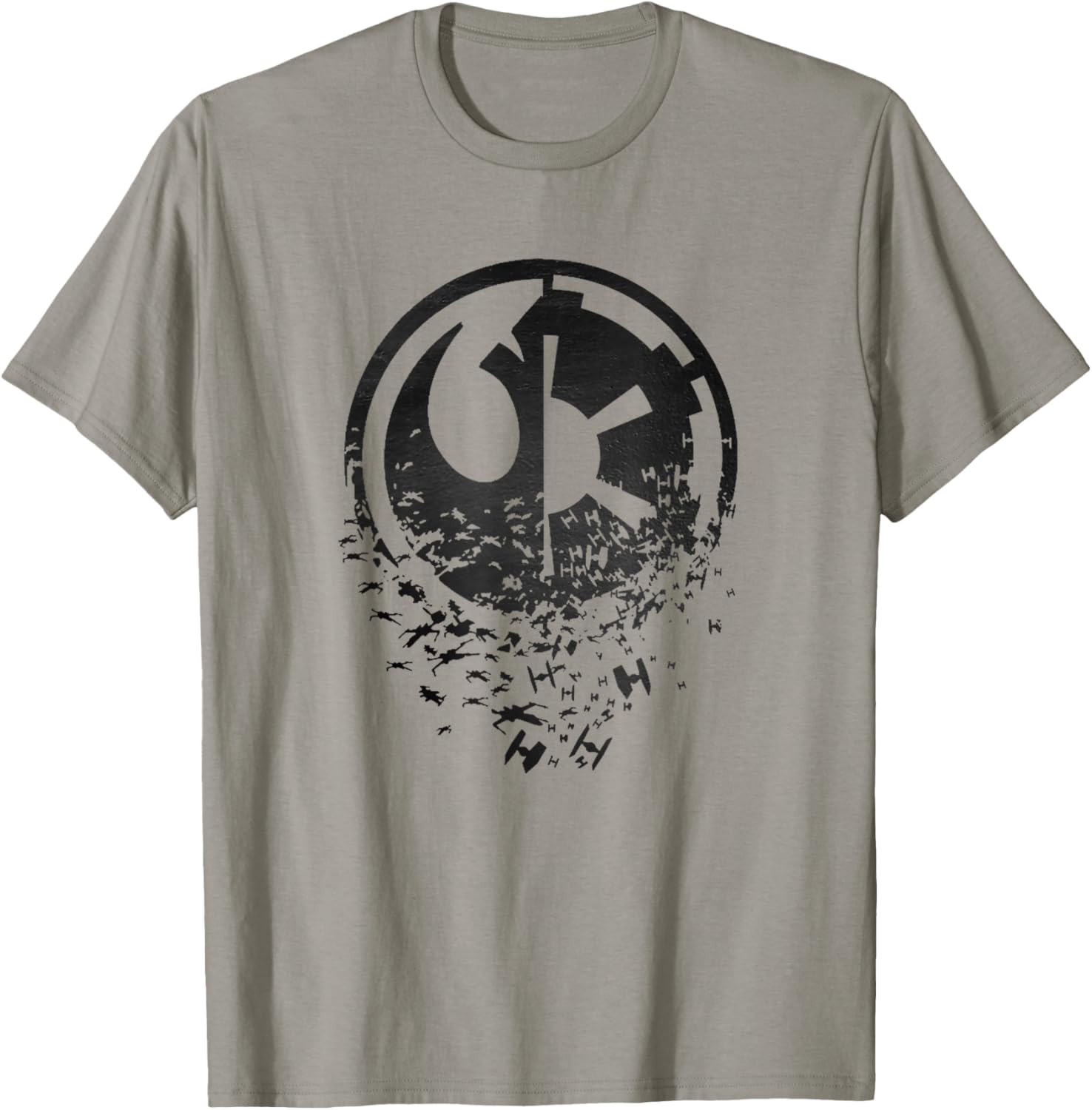 Star Wars Rebel Alliance versus Galactic Empire Split T-Shirt for Fans - 5