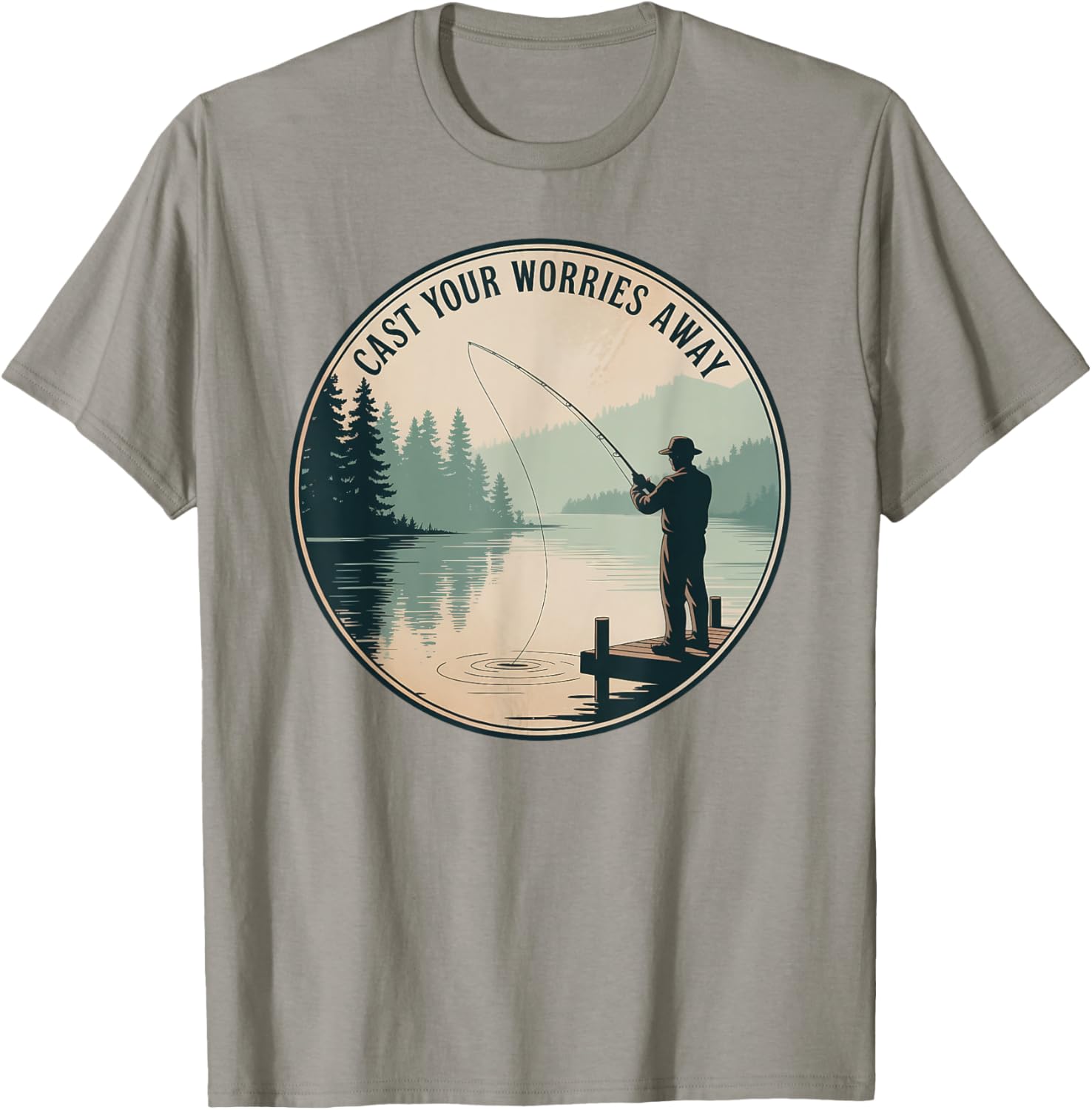 Relaxing Fishing Scenery T-Shirt for Nature Lovers and Outdoor Enthusiasts - 16